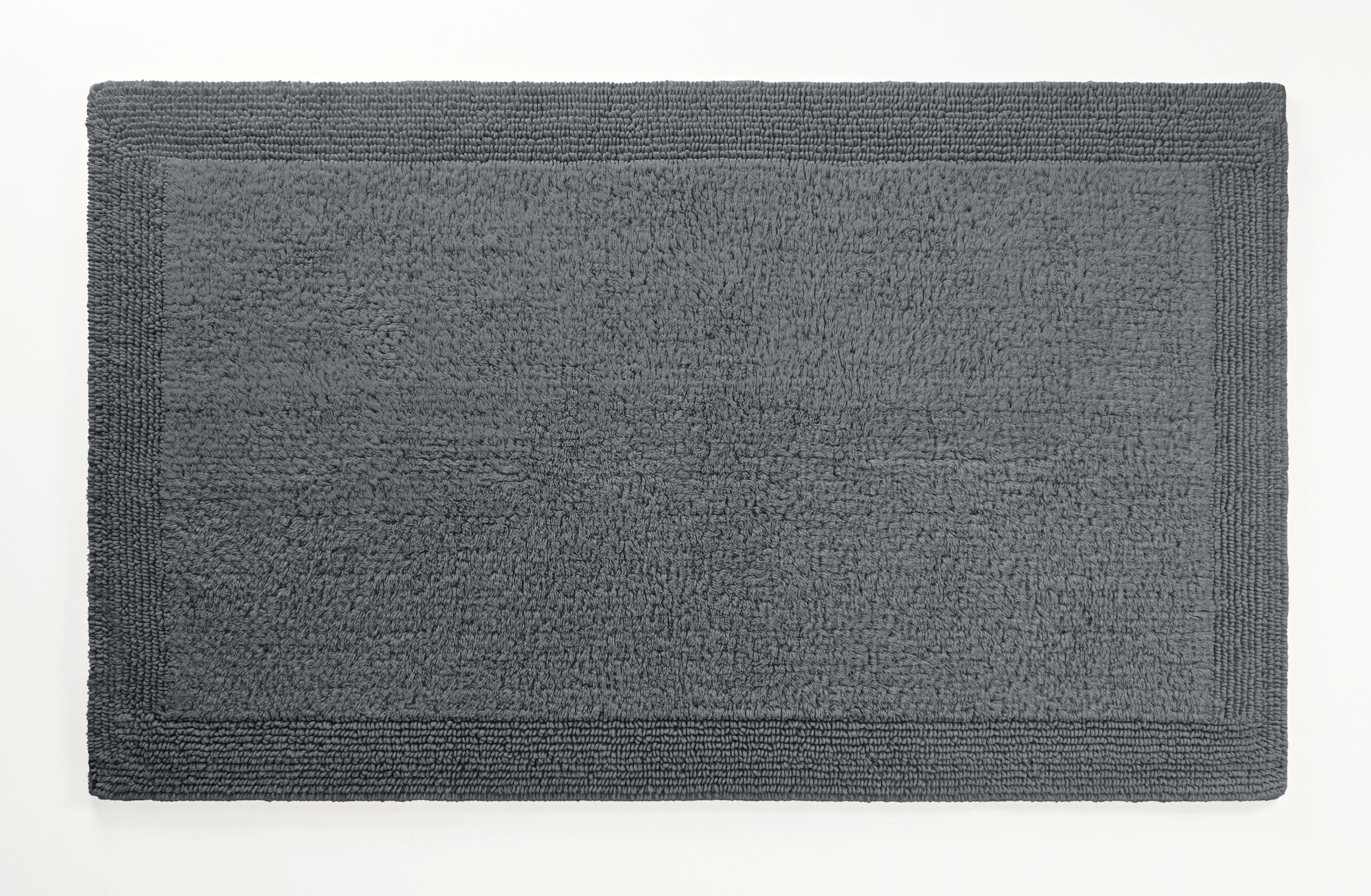 my home Badematte »Kapra, Badvorleger, Badezimmer Teppich«, beidseitig nutzbar-fußbodenheizungsgeeignet-strapazierfähig, mit Bordüre, Badteppich, Badematte, Baumwolle