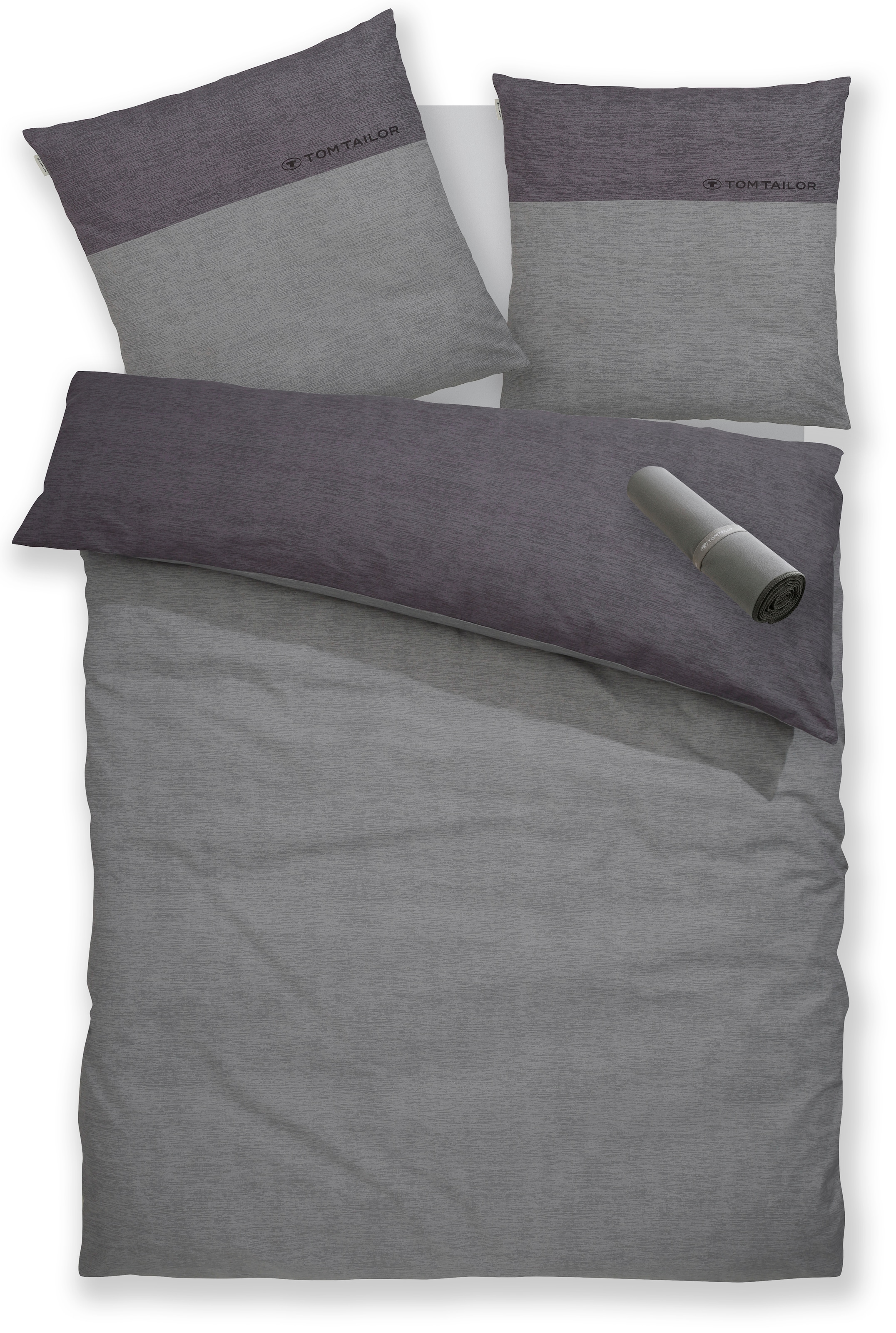 TOM TAILOR HOME Wendebettwäsche »Henry in Gr. 135x200 oder 155x220 cm«, Bettwäsche aus Baumwolle, mit GRATIS-Zugabe: Sporthandtuch