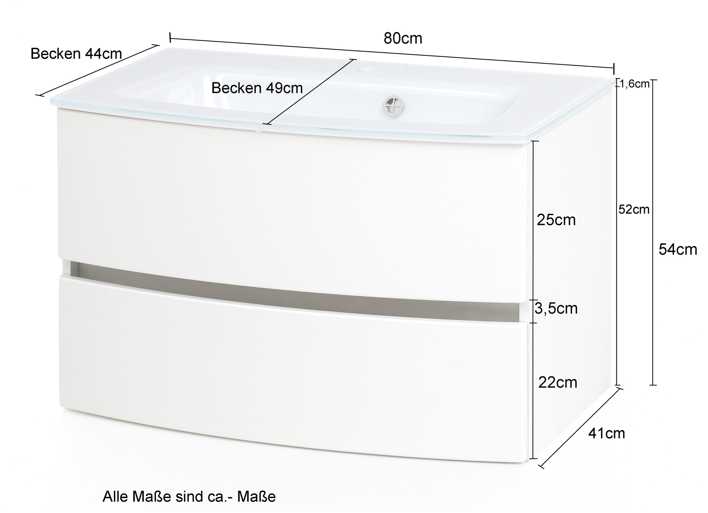 welltime Waschtisch »Kaunas«, Breite 80 cm, mit Soft-Close Funktion