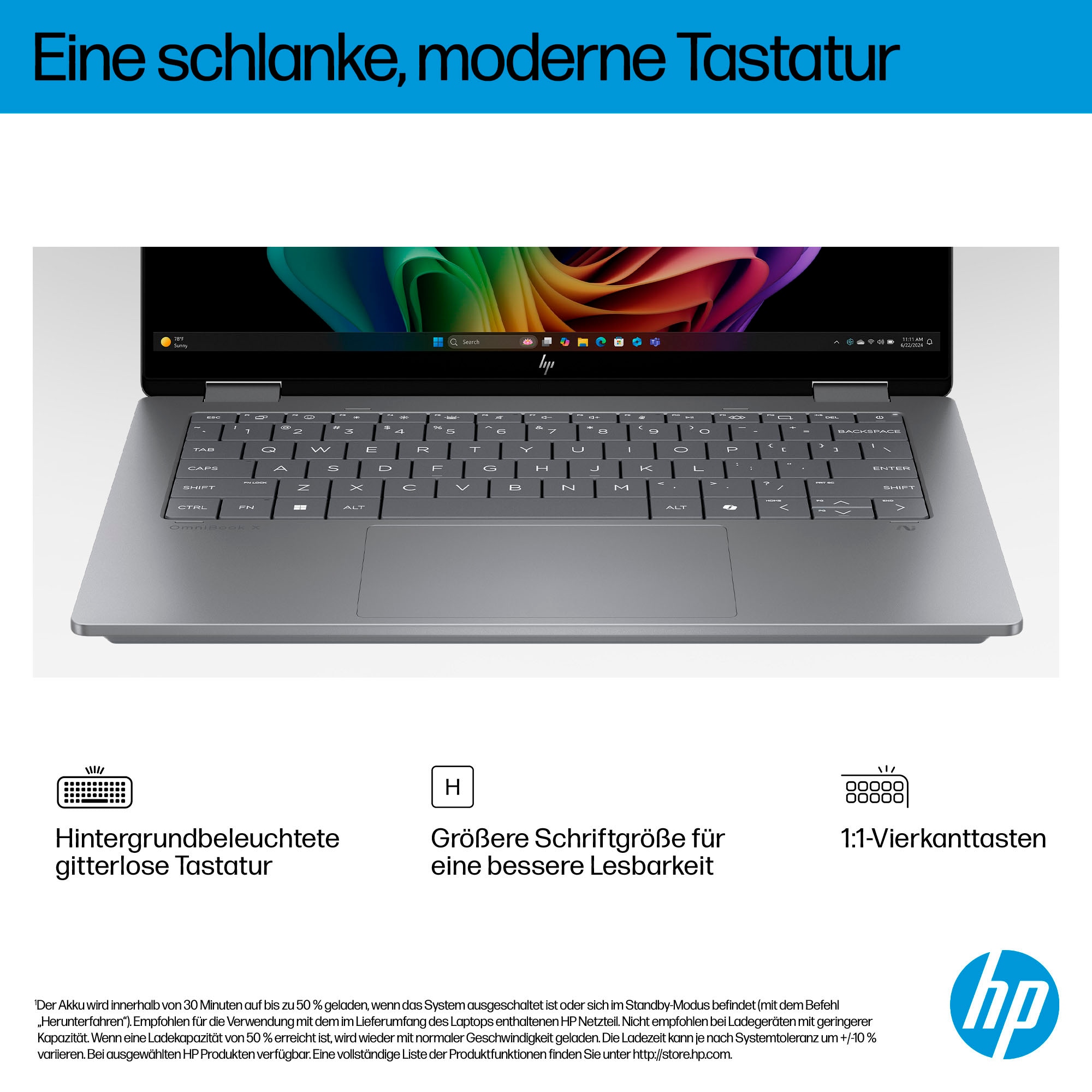 HP Convertible Notebook »OmniBook X Flip 14-fk0078ng«, 35,6 cm, / 14 Zoll, AMD, Ryzen™ AI 7, Radeon 860M, 1000 GB SSD
