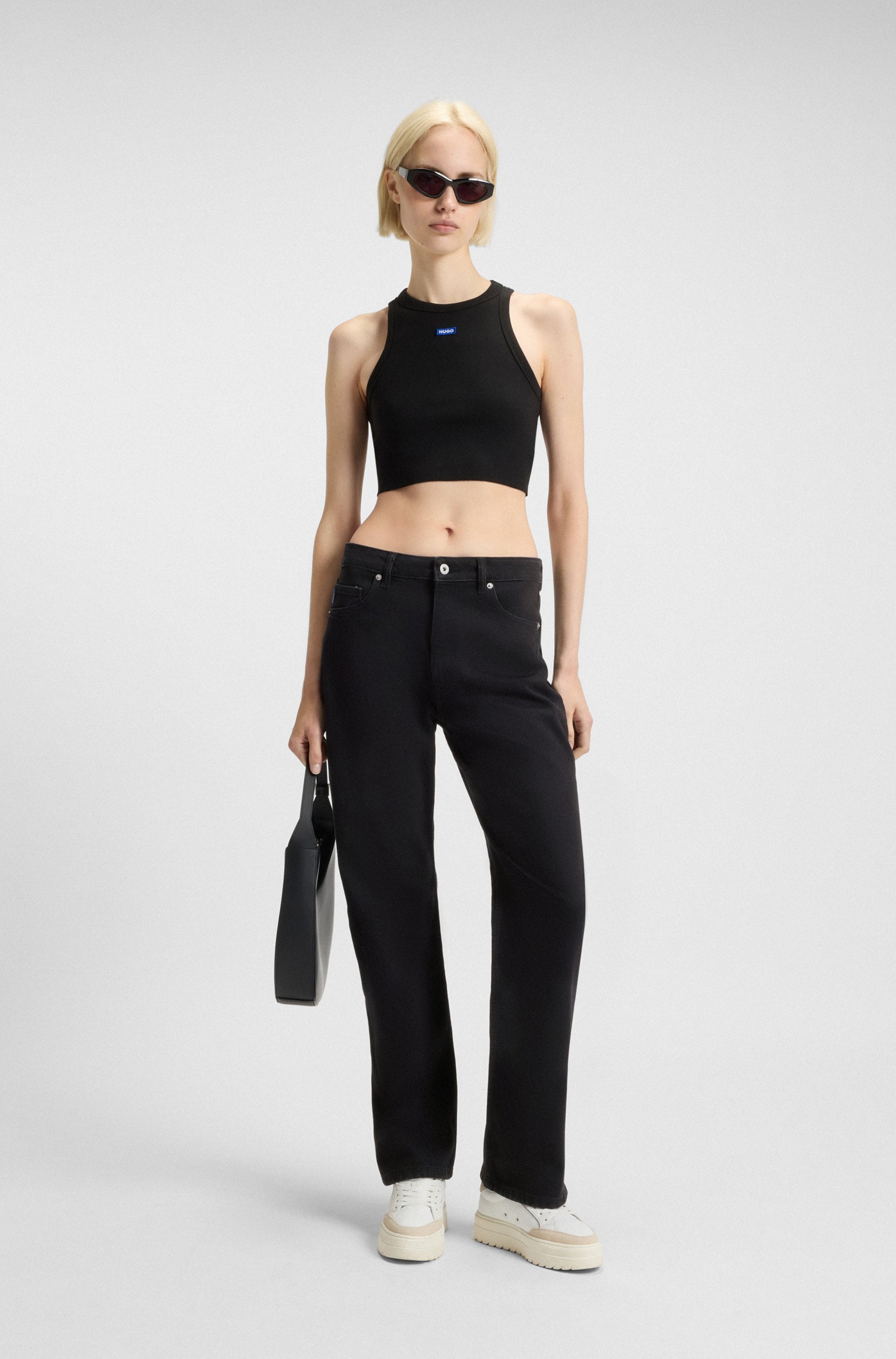 HUGO Blue Straight-Jeans »Elyah«, Straight Fit Jeans mit hoher Leibhöhe, Tall Länge 36