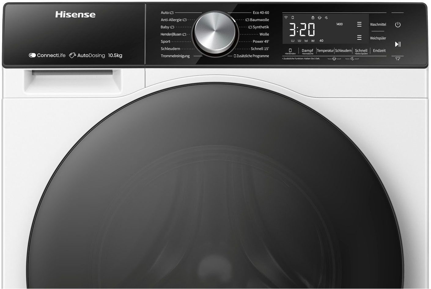 Hisense »WF5S1045BW« 10,5 kg 1400 U/min AutoDosing
