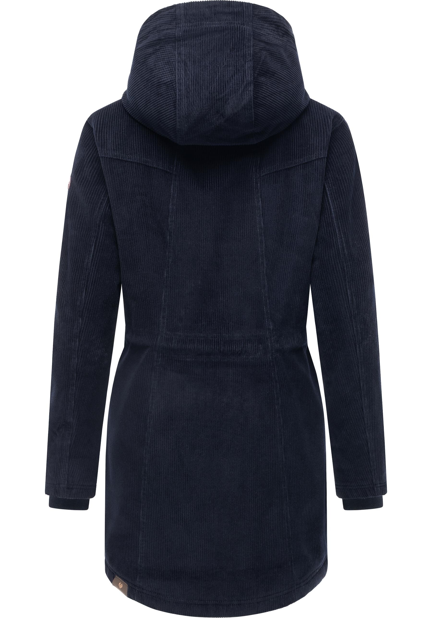 Ragwear Kurzmantel »Ellsie Cordy YOUMODO« Warmer Winterparka Kordmantel mit Taillenzugkordeln