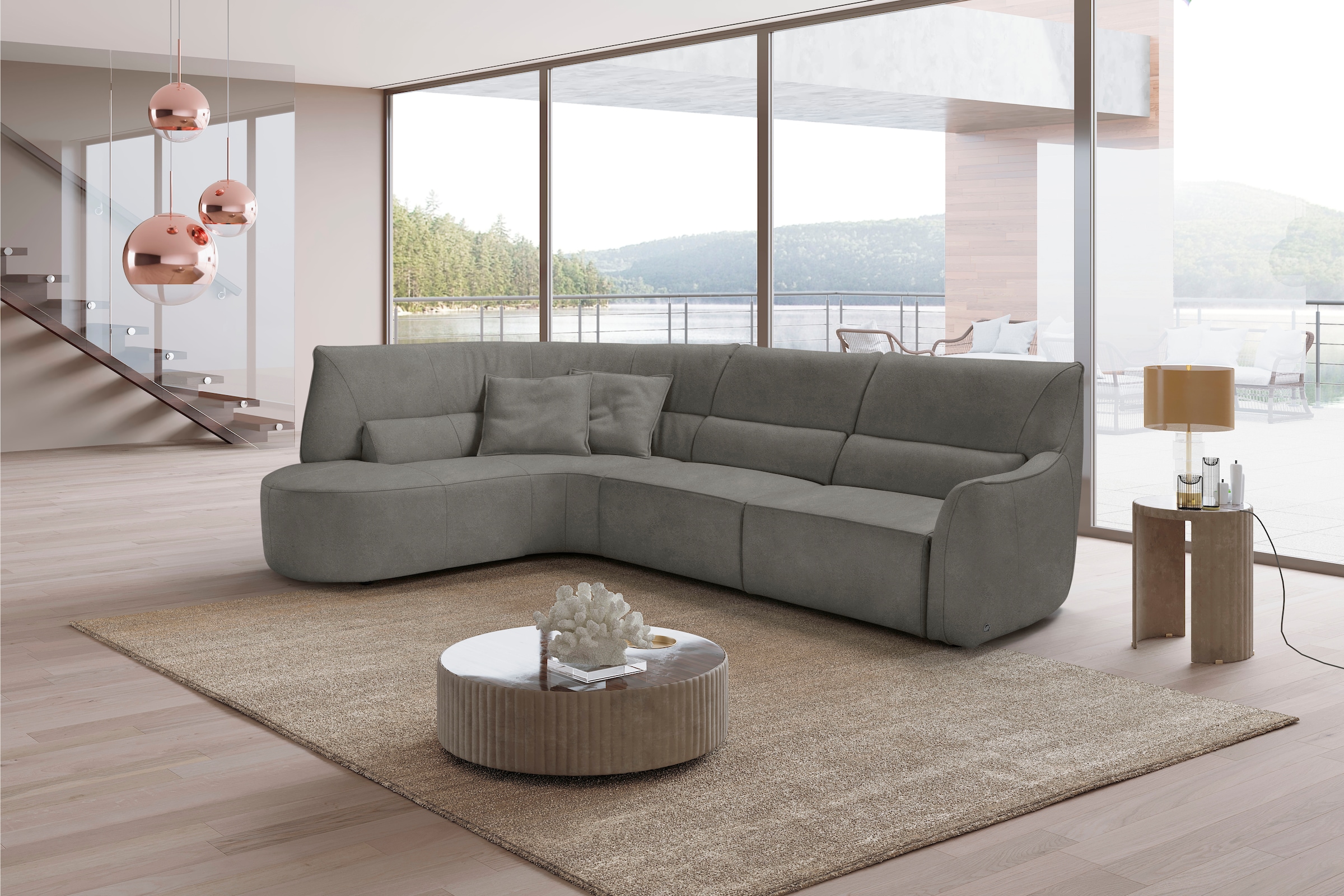 Egoitaliano Ecksofa "Puffy, extravagant & edel, Retro Designsofa, hoher Sit günstig online kaufen