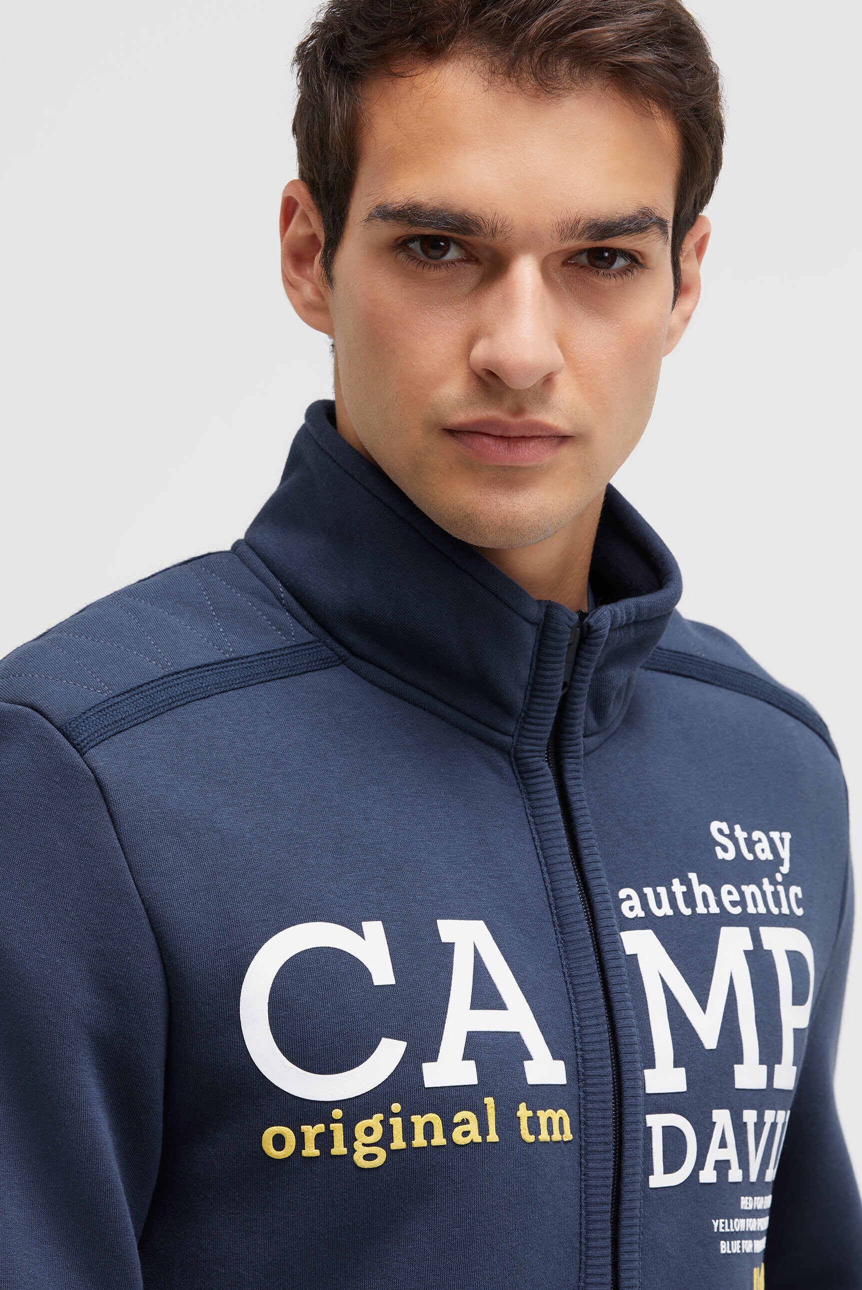 CAMP DAVID Sweatjacke mit Stehkragen