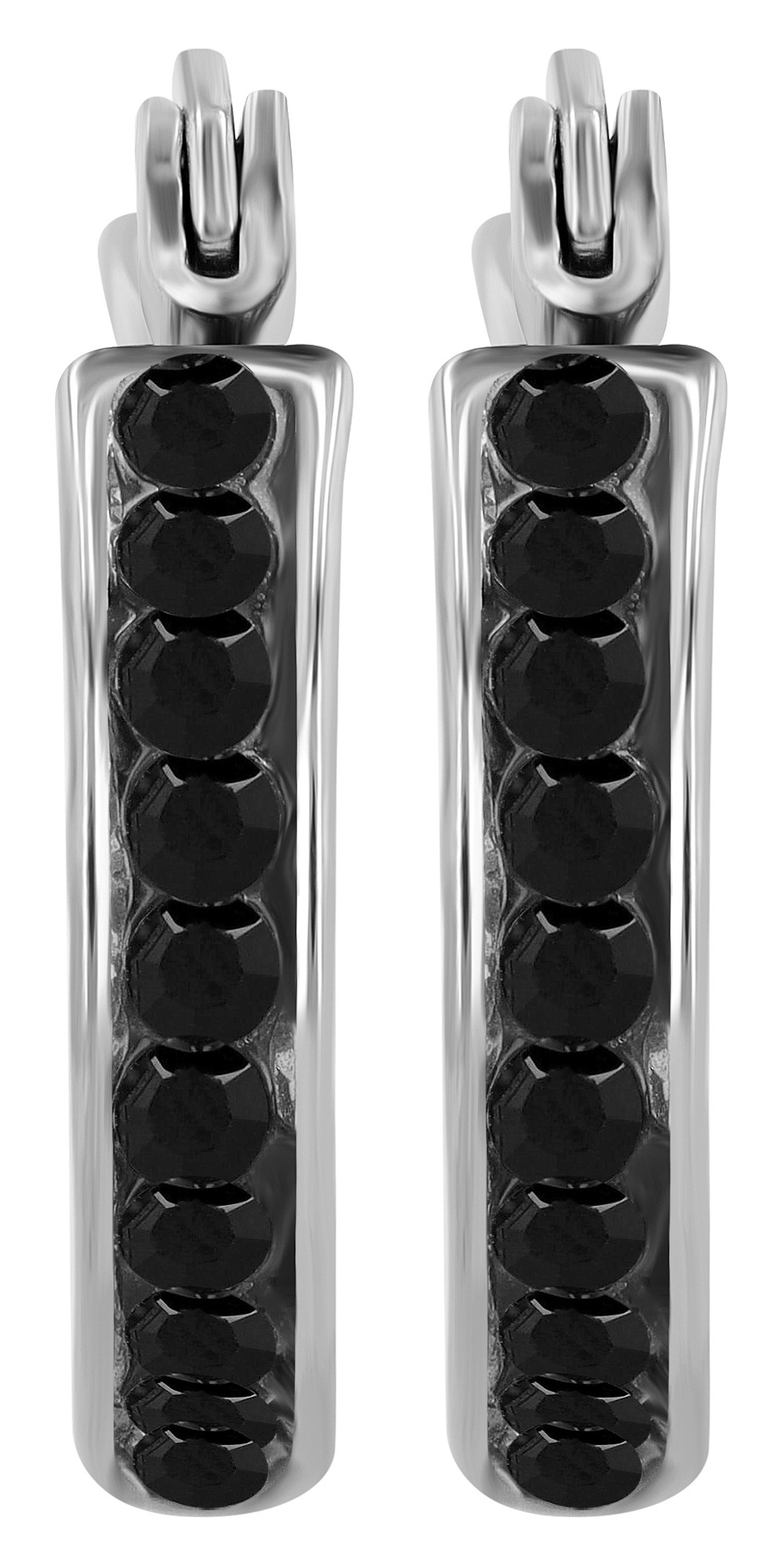 Adelia´s Paar Creolen »Damen Ohrringe – Creole aus Edelstahl mit Strass Steinchen« Ideal zum Verschenken – schlicht und stilvoll