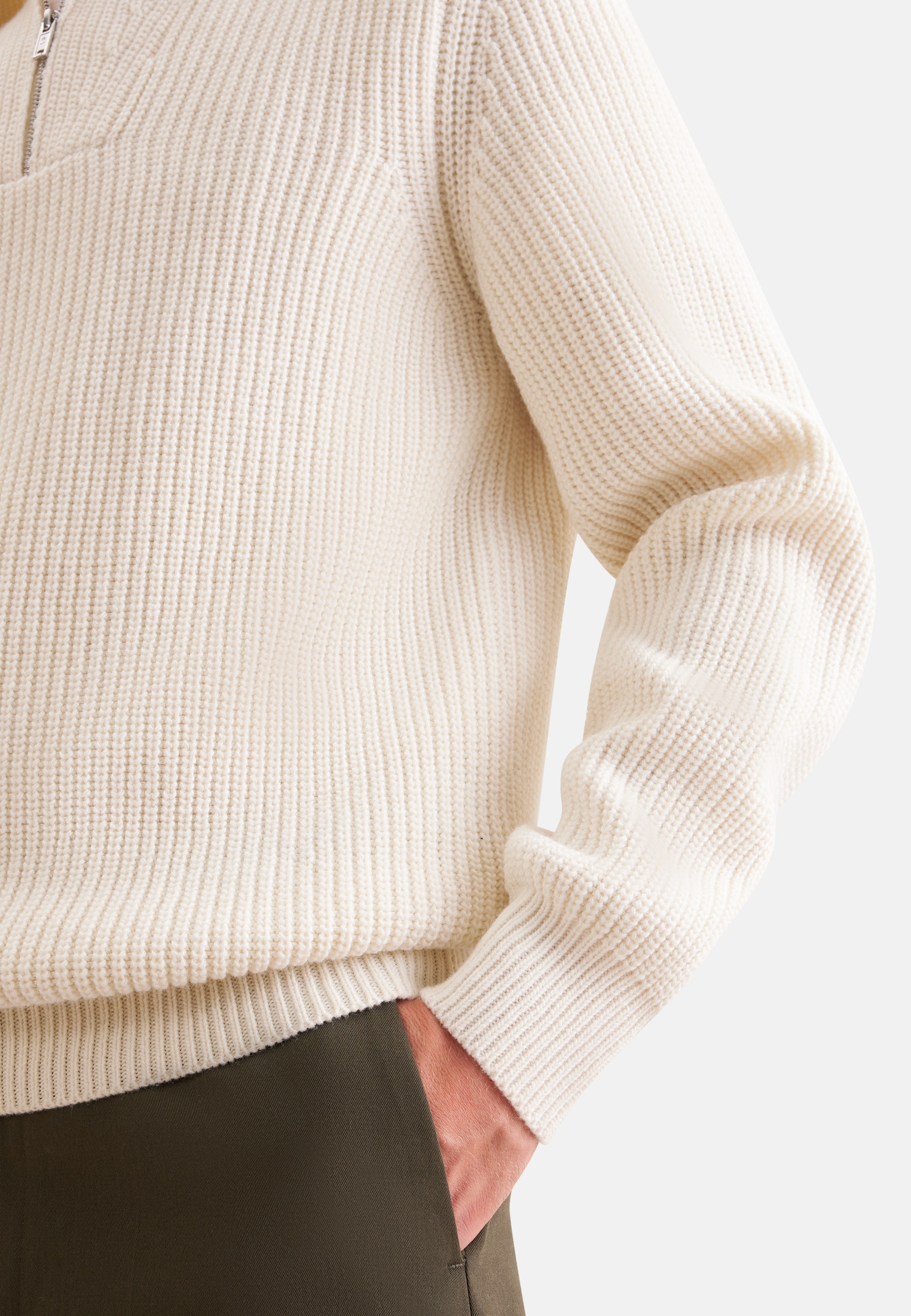 seidensticker Strickpullover »Schwarze Rose« Troyer Uni