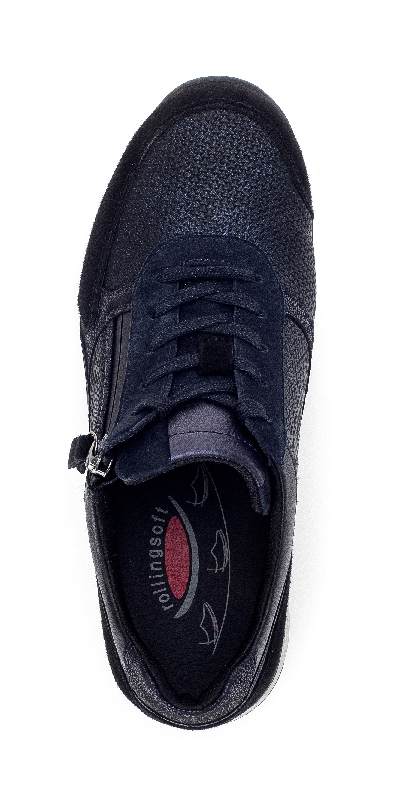 Gabor Rollingsoft Keilsneaker, Komfortschuh, Halbschuh, Schnürschuh mit Logo an der Ferse