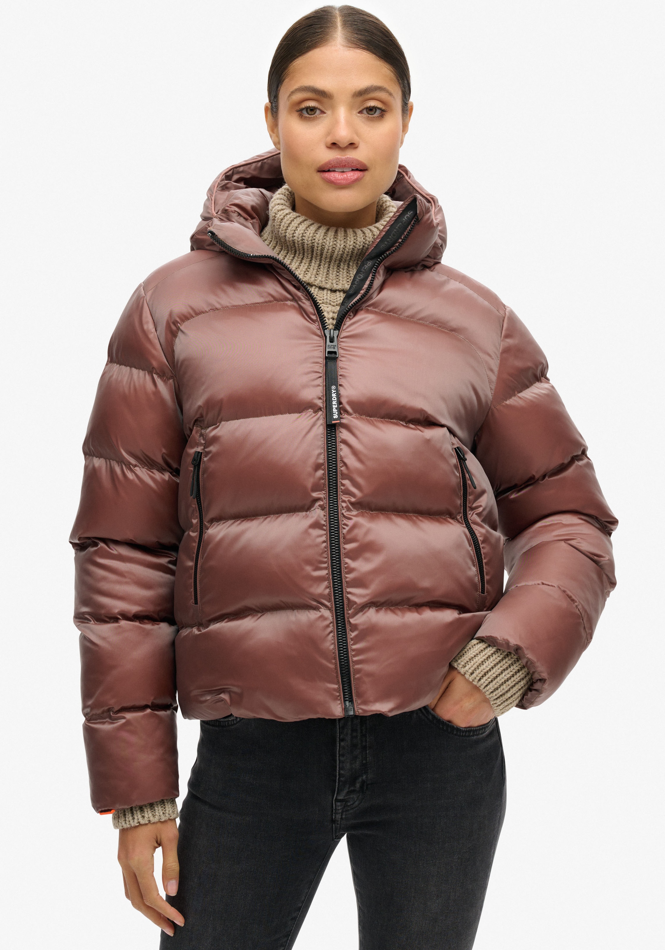 Superdry Steppjacke "HOODED LUXE SPORTS PUFFER", mit Kapuze günstig online kaufen