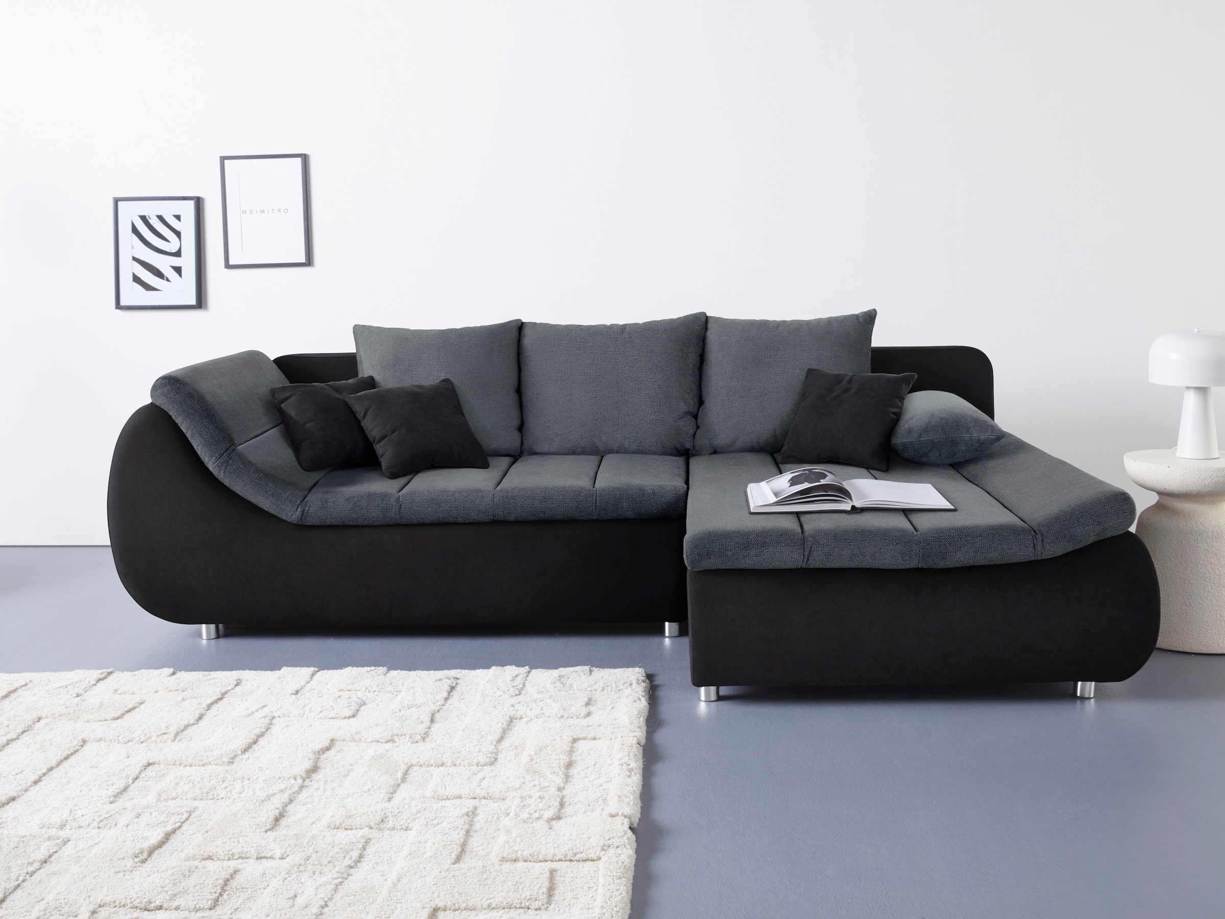Home affaire Ecksofa "Imola, elegant und modern, aktuelle Steppung im Sitz, günstig online kaufen