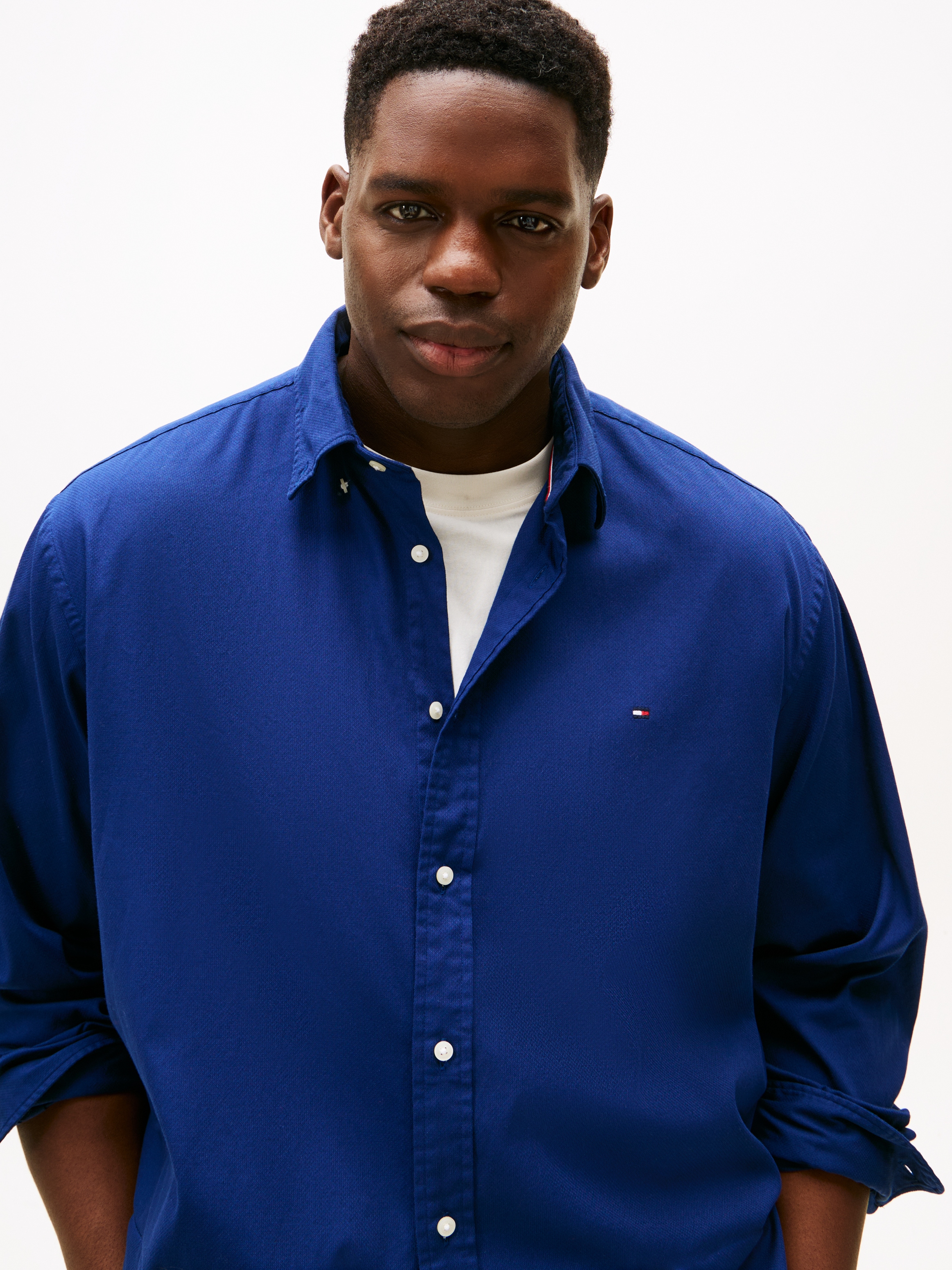 Tommy Hilfiger Big & Tall Langarmhemd, Große Größen, Button-Down-Kragen