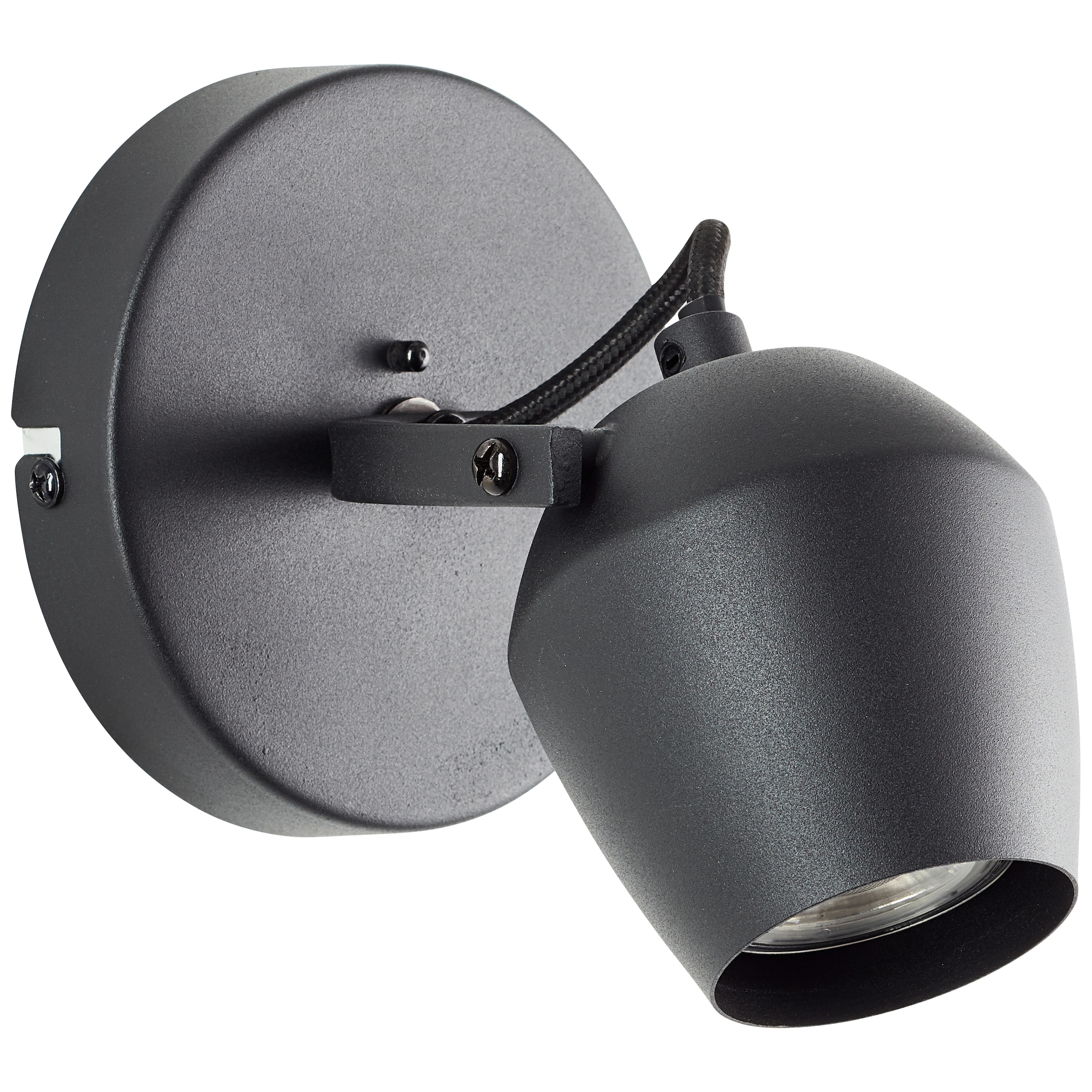 Brilliant Wandstrahler »Vertino« GU10 1 Stk. Warmweiß Ø 12 cm, GU10, 350 lm, 3000 K, dimmbar, schwarz