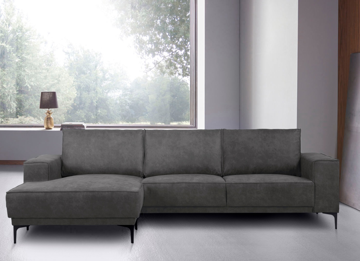 OTTO home Ecksofa "Polsterecke Oland, Struktur, Flachgewebe, Luxus-Microfas günstig online kaufen