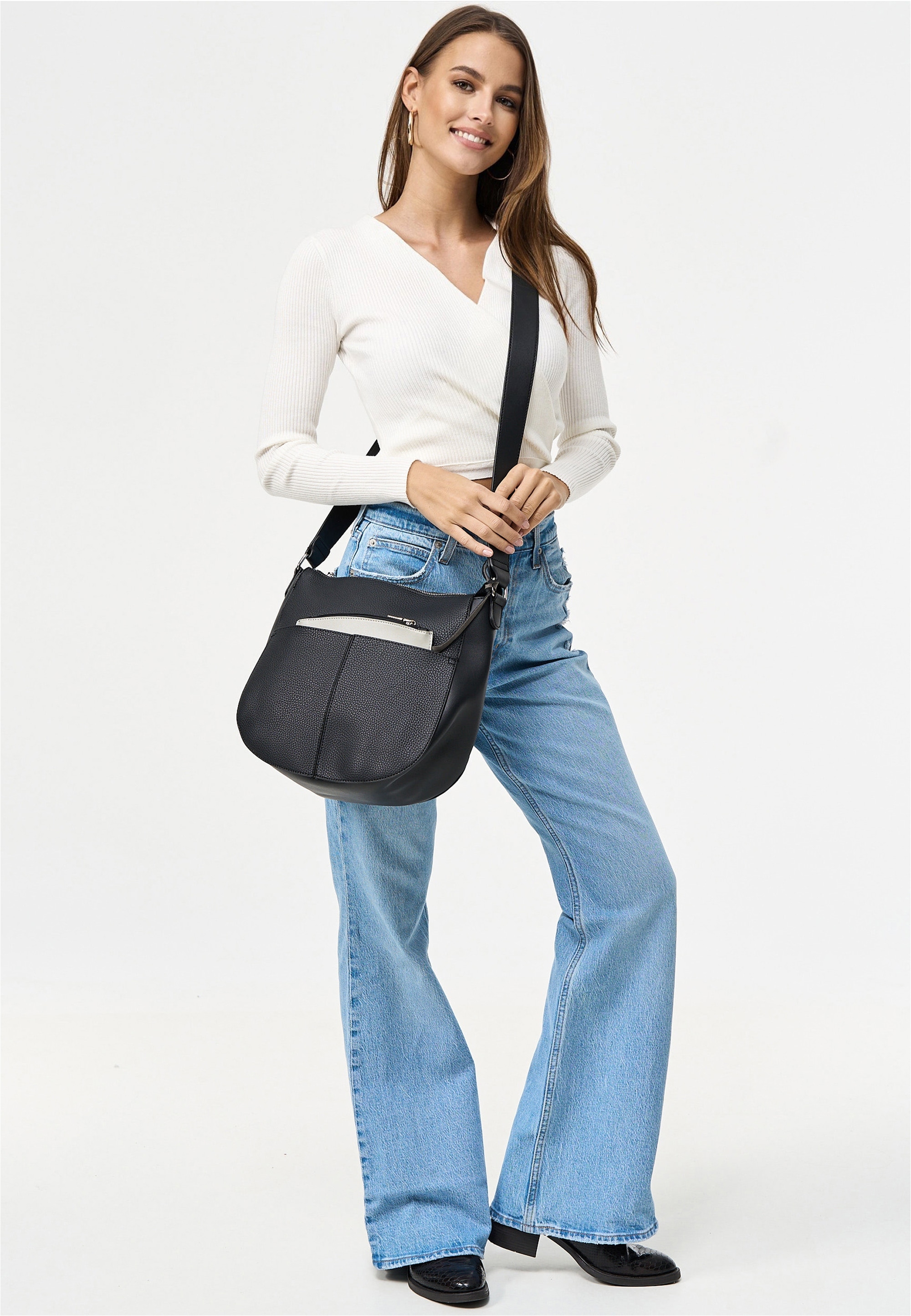 Harpa Schultertasche »CLAUDIA« inklusive kleiner Kosmetiktasche