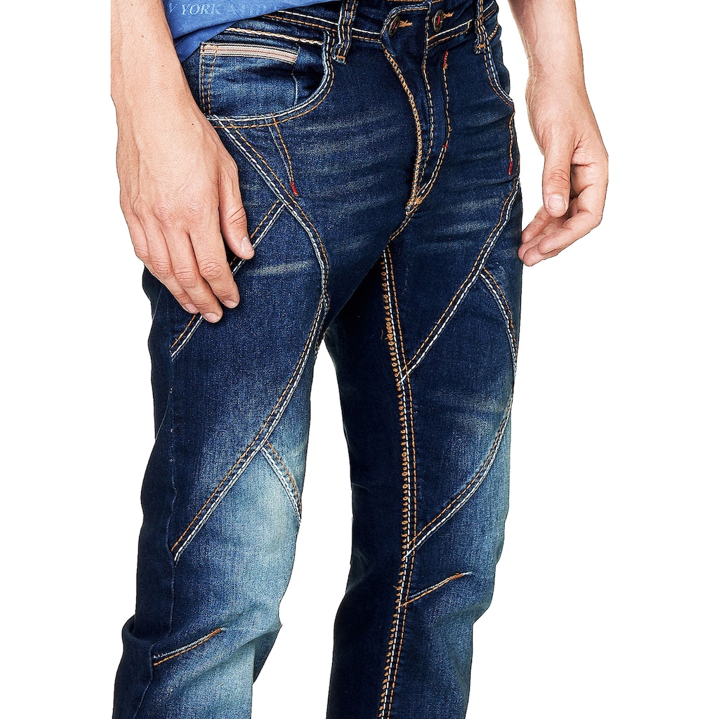 Rusty Neal Straight-Jeans »Alpine«, im Patchwork-Style