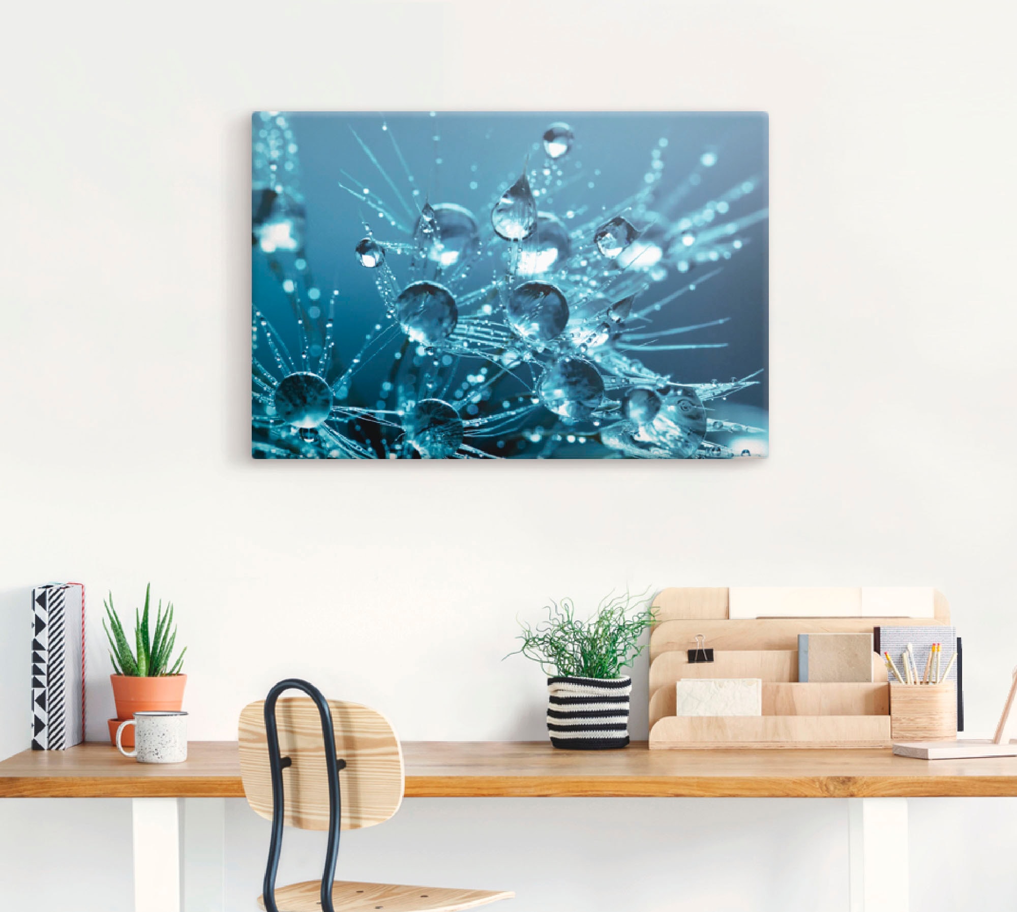 Artland Leinwandbild »Glitzernde Pusteblume II«, Blumen, (1 St.), auf Keilrahmen gespannt
