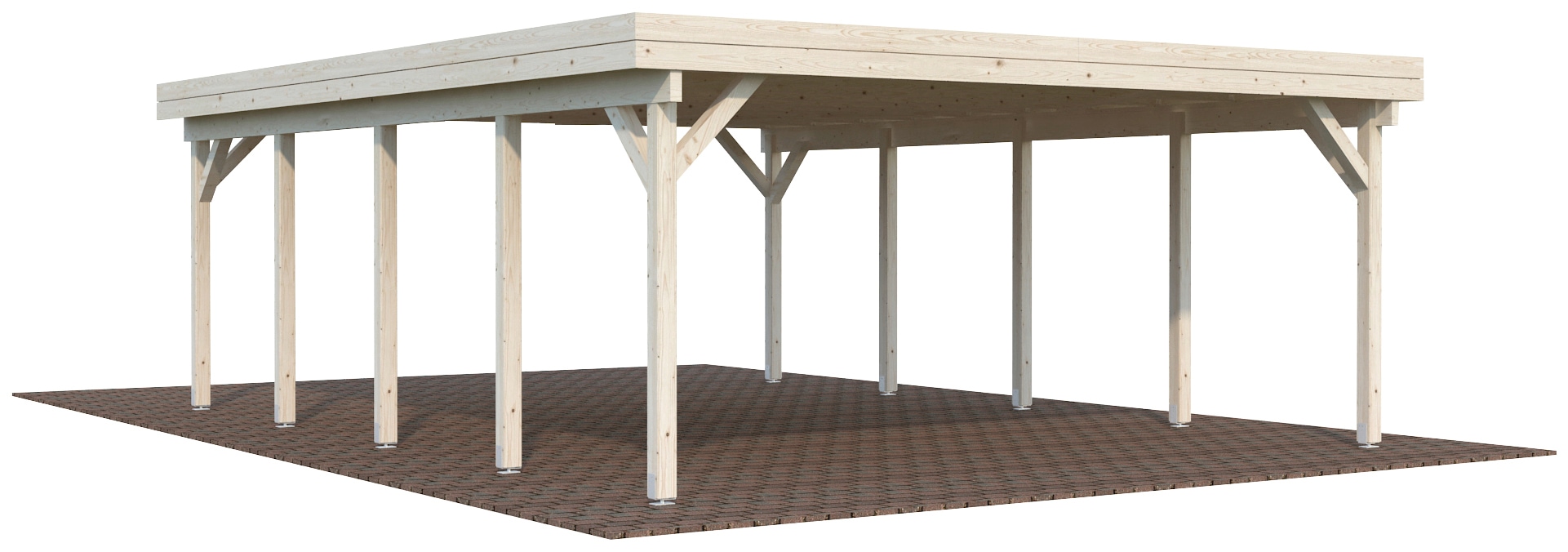 Palmako Doppelcarport "Karl", Holz, natur