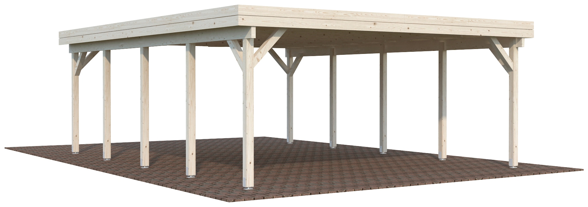Palmako Doppelcarport "Karl" Massivholz natur