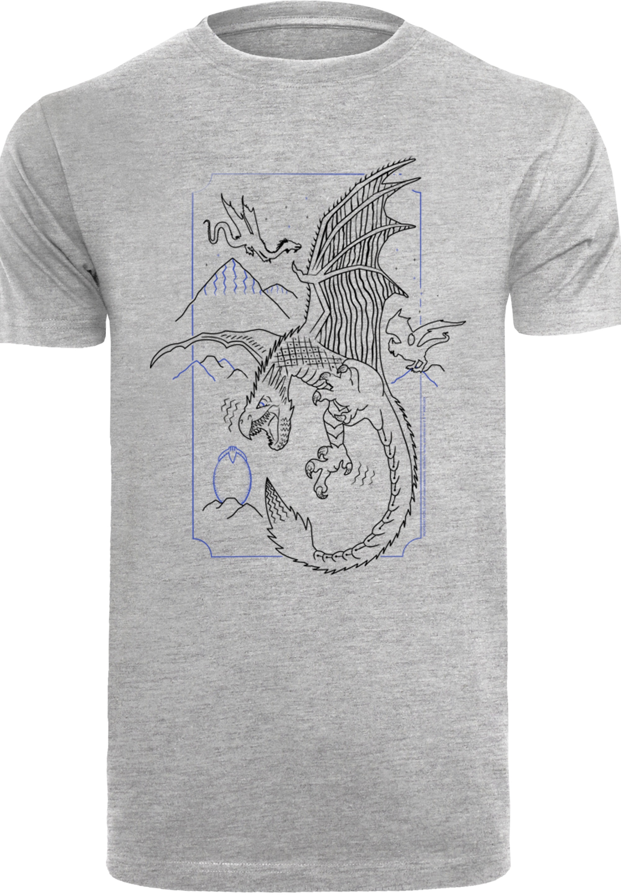 F4NT4STIC T-Shirt »Harry Potter Dragon Line Art«, Print