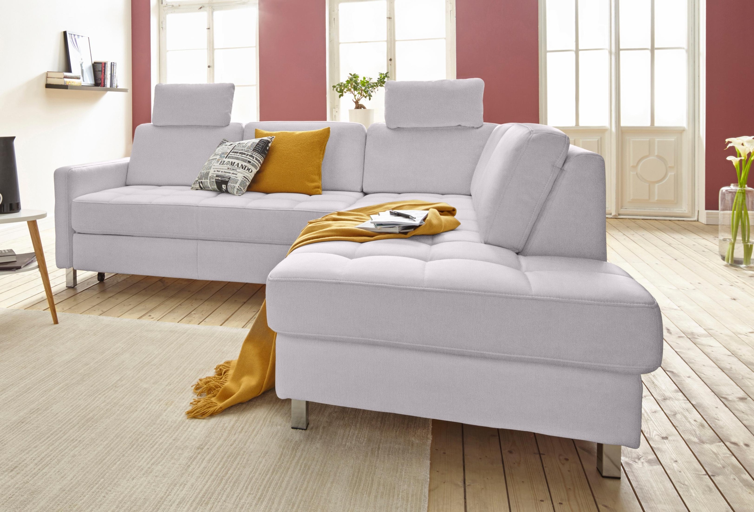 sit&more Ecksofa "Pablo L-Form", wahlweise mit Bettfunktion und Bettkasten