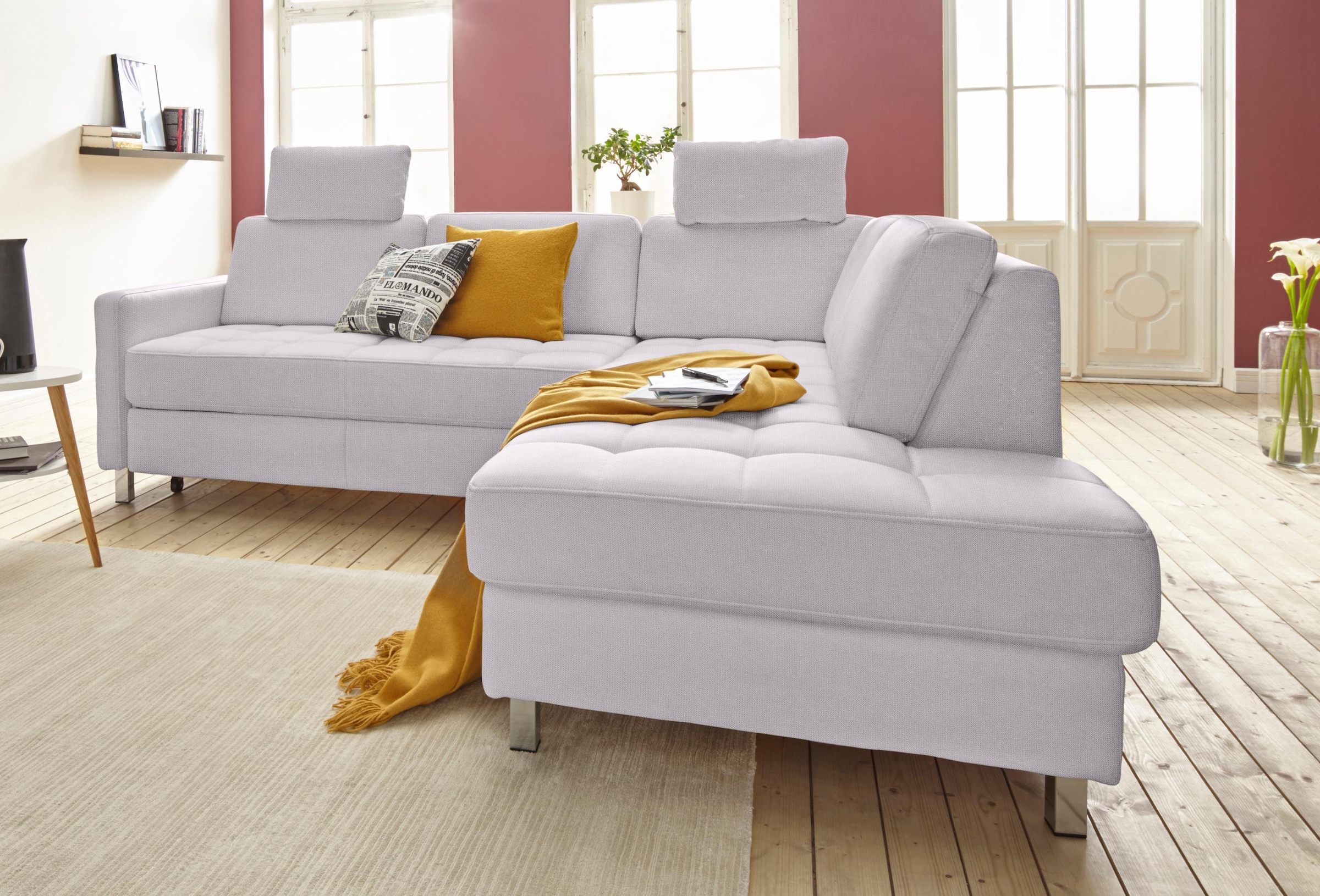 sit&more Ecksofa "Pablo L-Form" wahlweise mit Schlaffunktion und Bettkasten