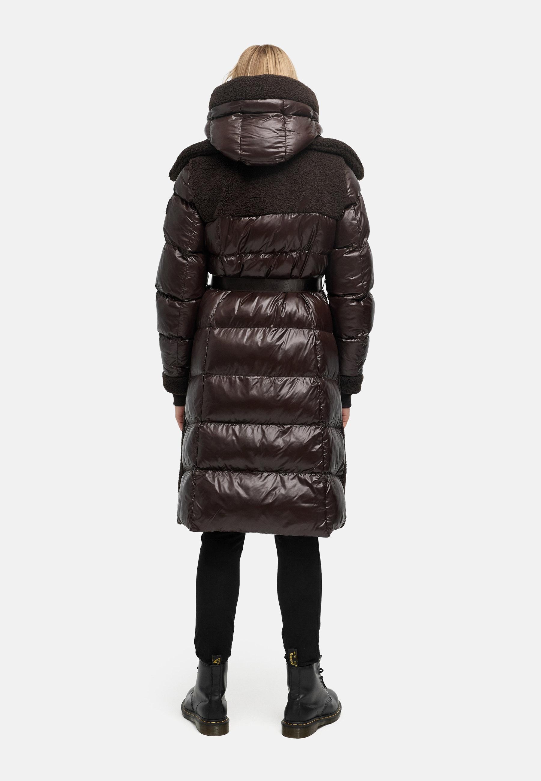 Navahoo Wintermantel »Kuscheltraum 14« Modischer Damen Plüschmantel aus angesagtem Materialmix