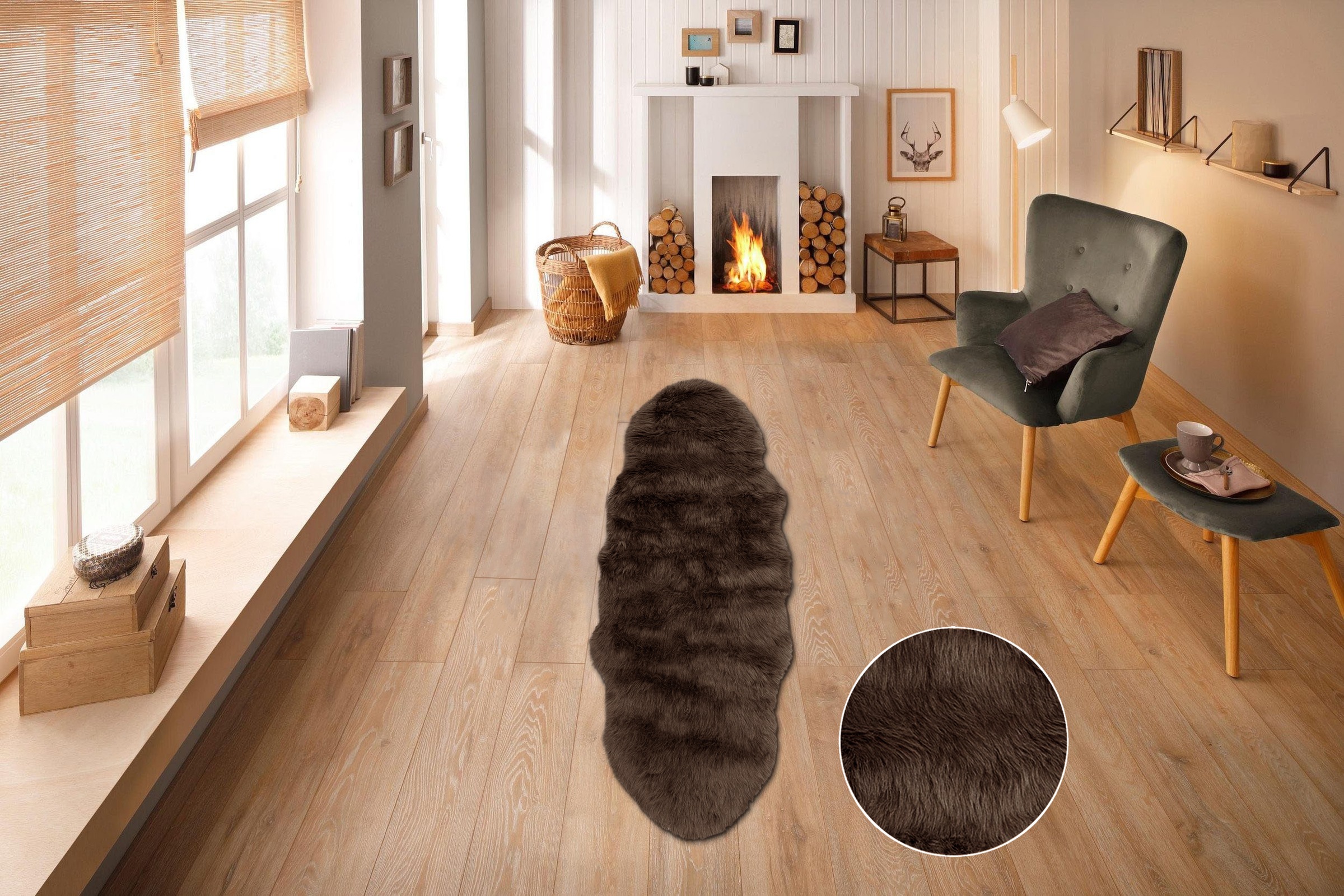 my home Hochflor-Teppich "Valeria Fellteppich kuschelig" fellförmig 60 mm H günstig online kaufen