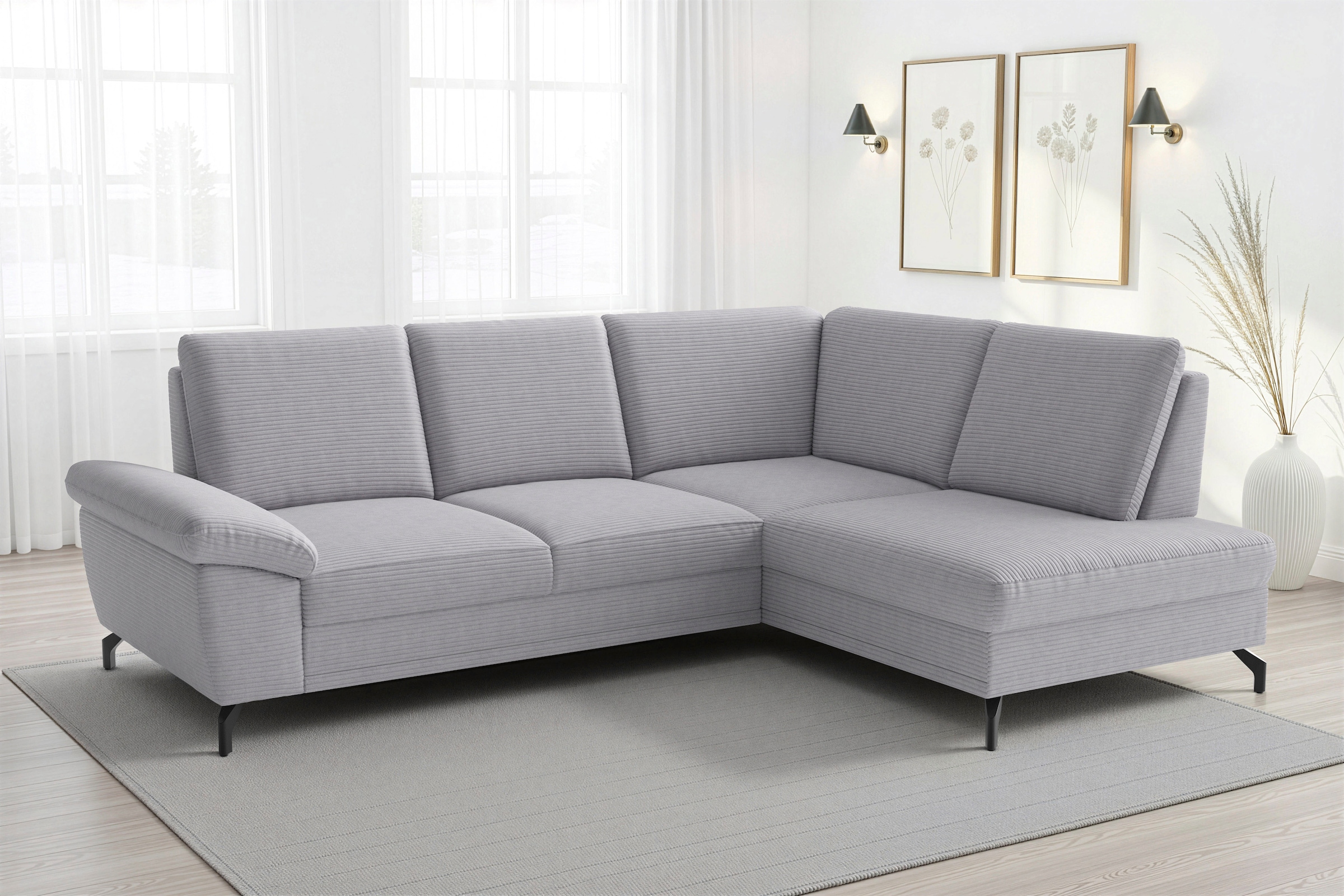 sit&more Ecksofa "Chelsea L-Form, B: 249 cm, Armteil- & Sitztiefenverstellung" optional Schlaffunktion und Bettkasten