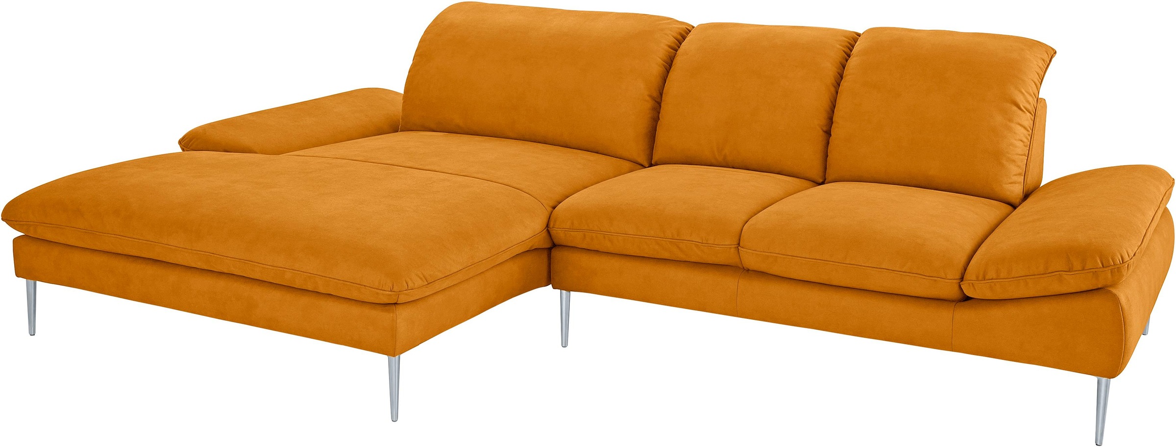 W.SCHILLIG Ecksofa »enjoy&MORE, Designsofa, elegant und bequem, L-Form«, mit Sitztiefenverstellung, Füße silber matt, Breite 310 cm