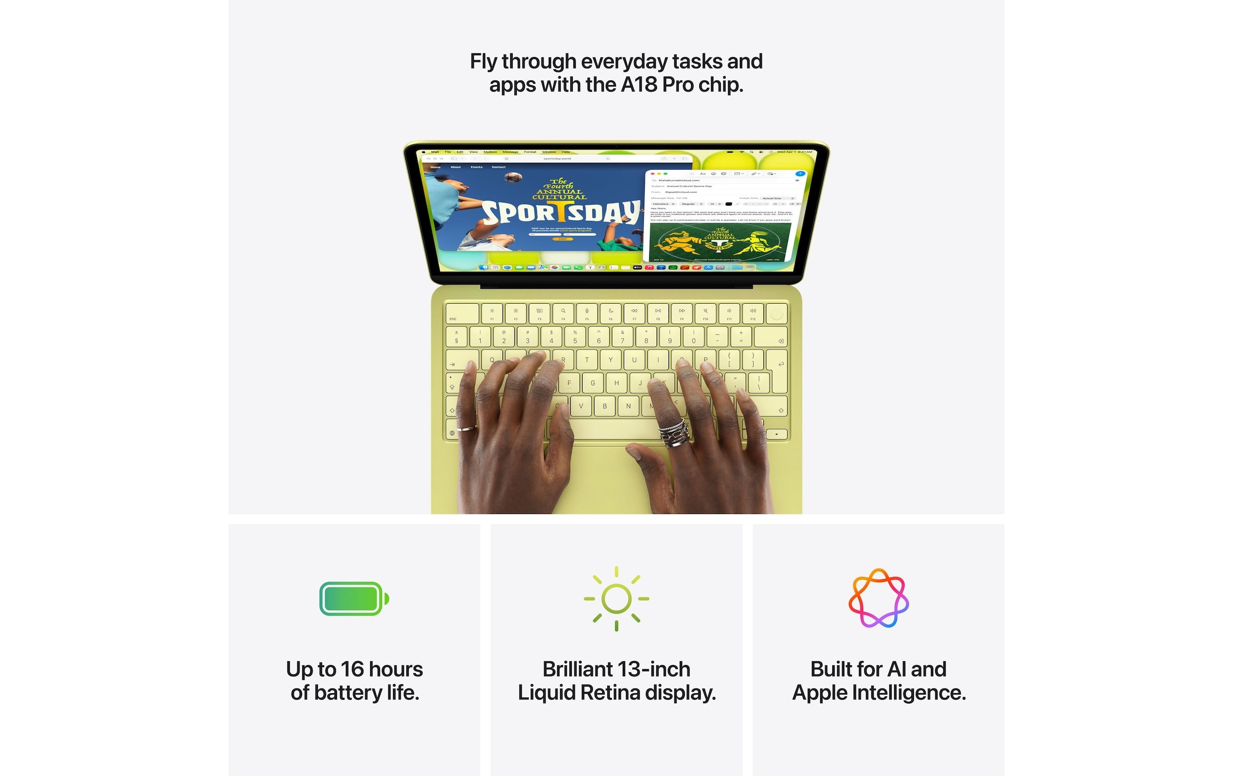 Apple Notebook »13 MacBook Neo (A18 Pro) Touch ID 5C GPU /512GB/8GB« 33,02 cm / 13 ″ Apple A18 Pro 512 GB SSD Integrierte NPU (Neural Processing Unit)