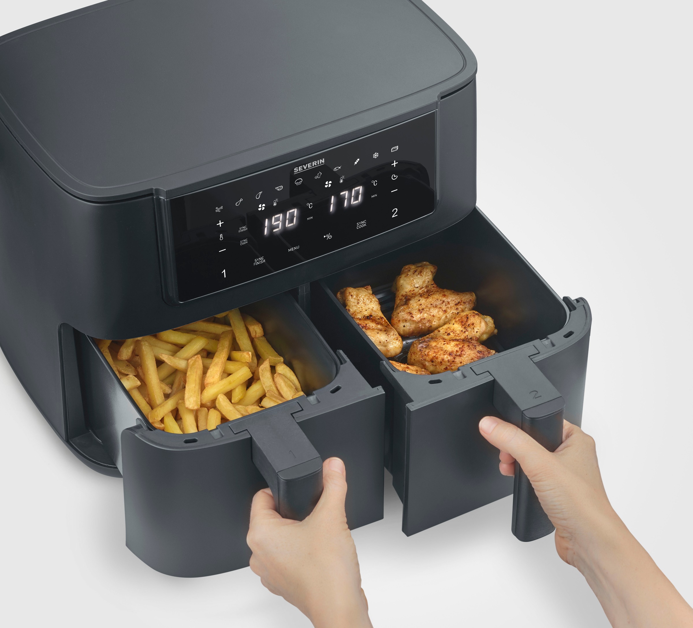Severin Heißluftfritteuse "FR 2463 2 x 4 l "Dual"" 2600 W günstig online kaufen