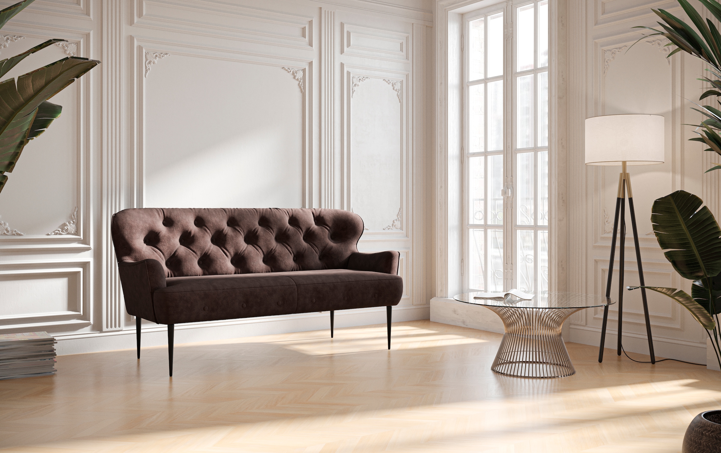 Places of Style 2,5-Sitzer "Amber", mit Knopfheftung,in verschieden Stoffar günstig online kaufen