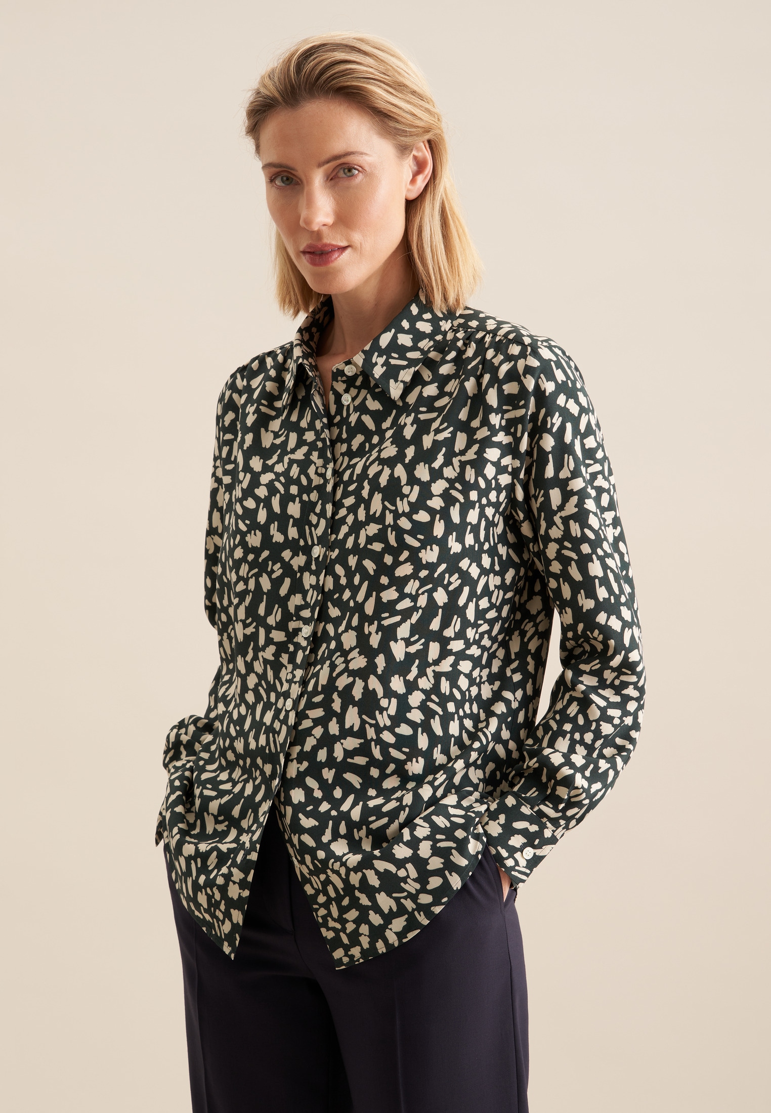 seidensticker Hemdbluse "Schwarze Rose" 1/1 Druck günstig online kaufen