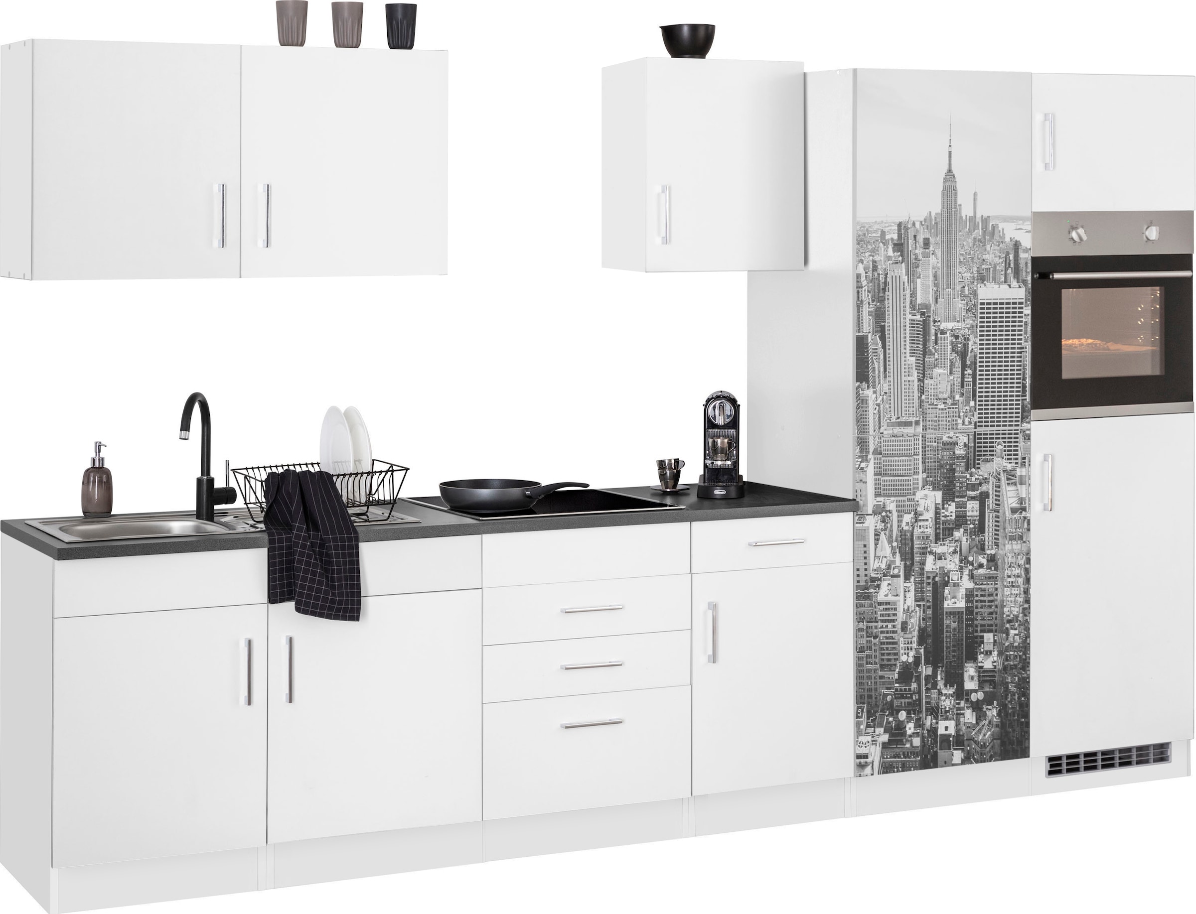 KOCHSTATION Küchenzeile »KS-Paris«, ohne E-Geräte, Breite 330 cm