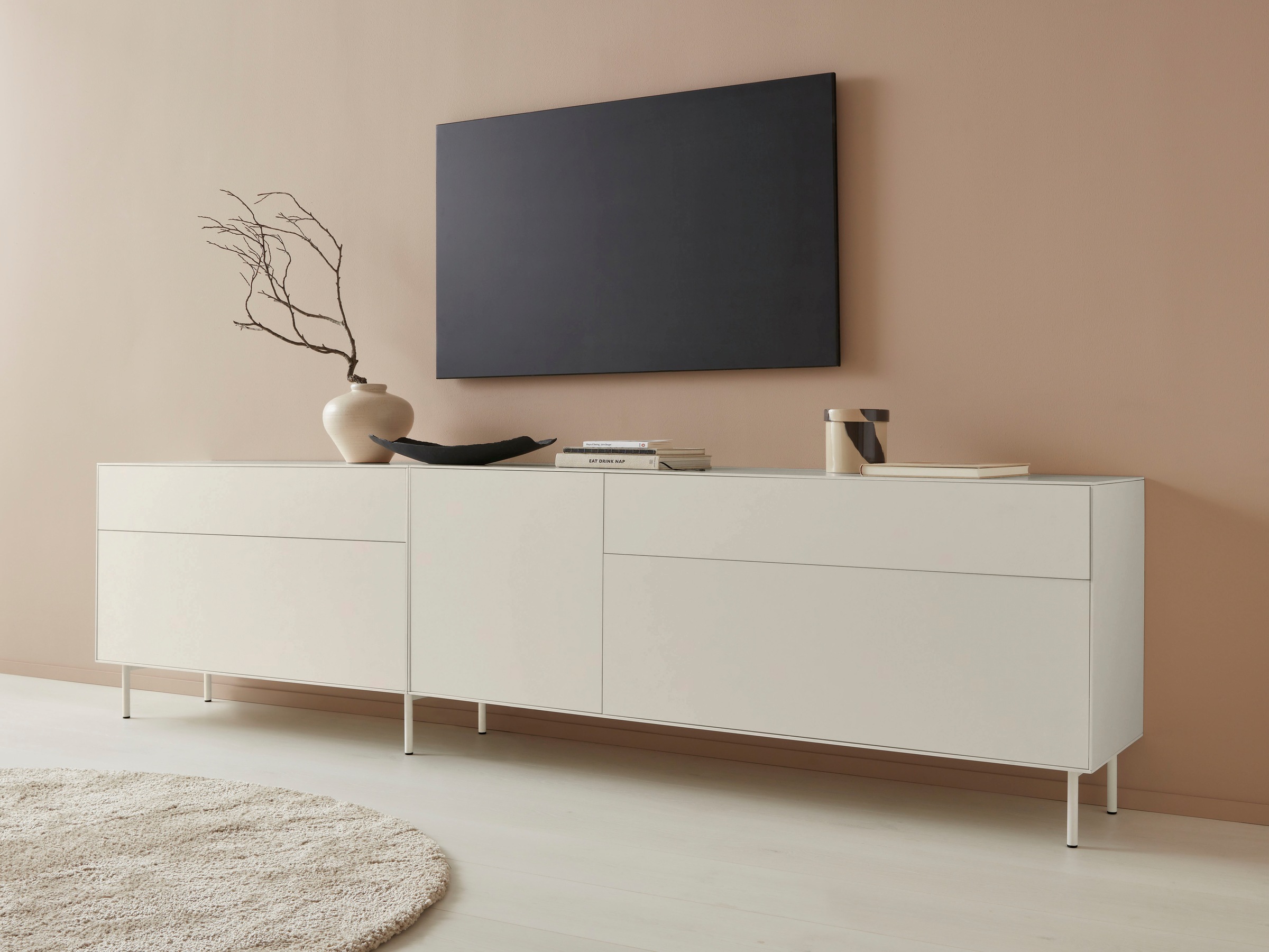 LeGer Home by Lena Gercke Lowboard »Essentials«, Breite: 112 cm, MDF lackiert, Push-to-open-Funktion