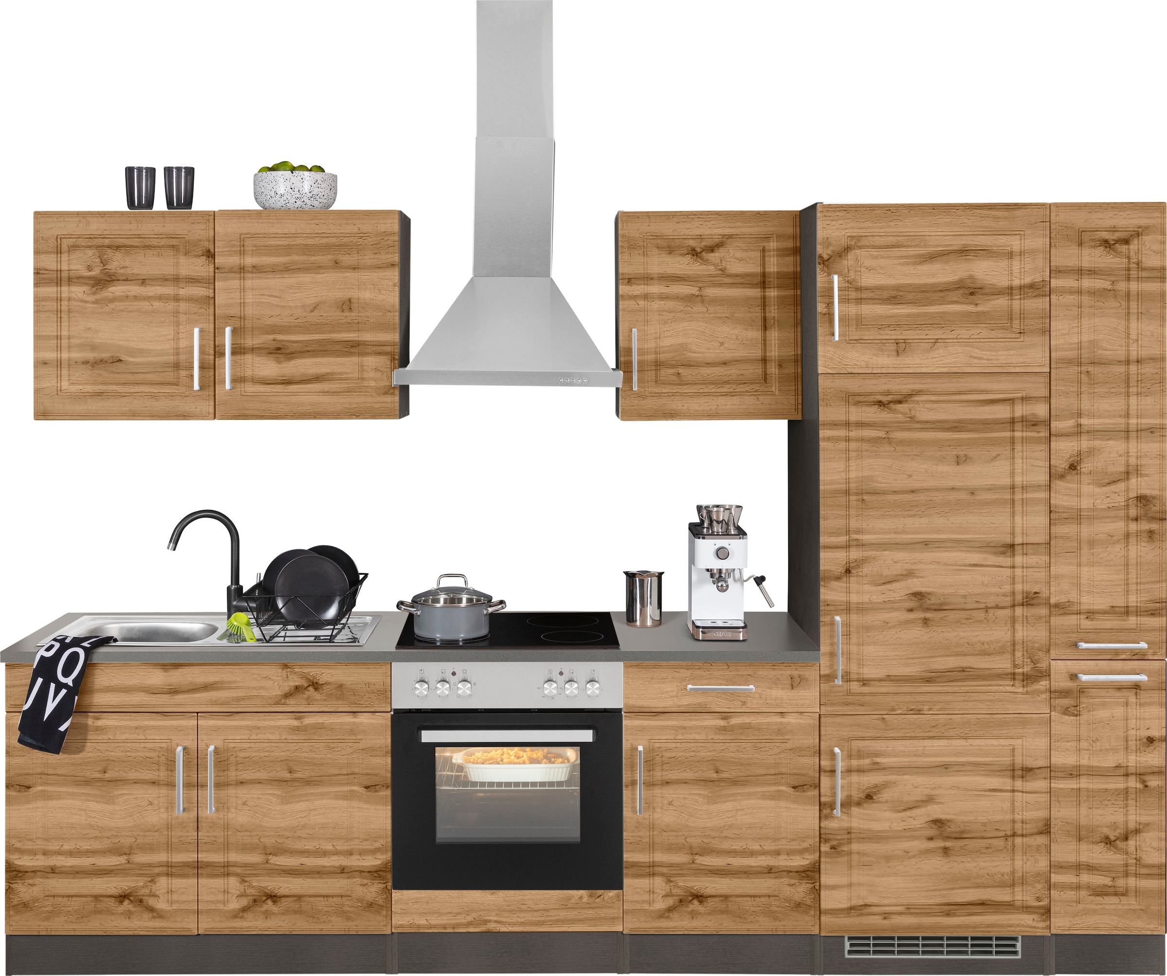 HELD MÖBEL Küchenzeile "Stockholm", Breite 300 cm, mit hochwertigen MDF Fro günstig online kaufen