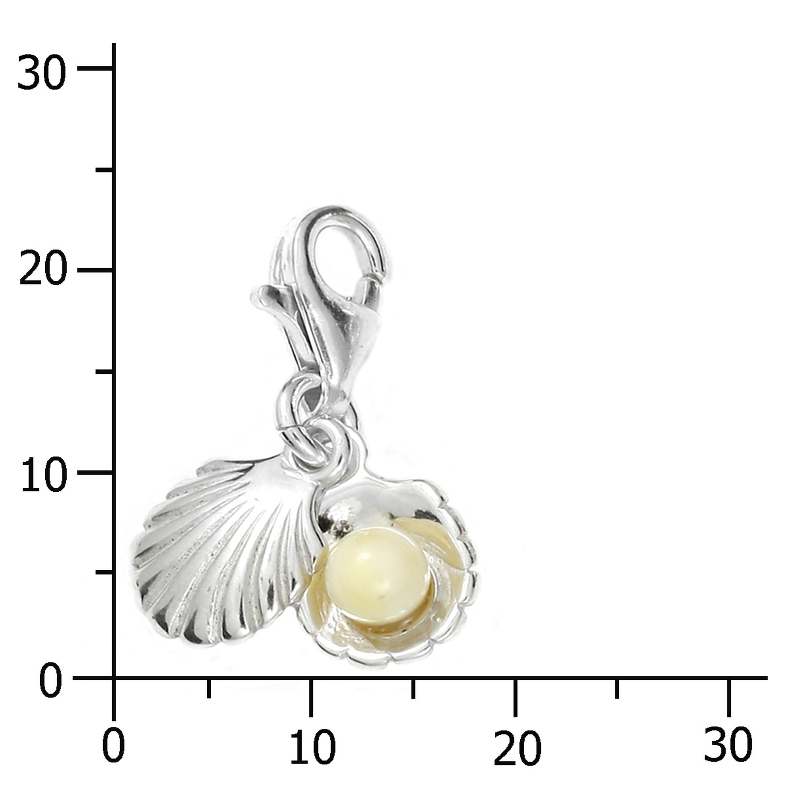 OSTSEE-SCHMUCK Kettenanhänger »- Muschel - Silber 925/000 - Bernstein«