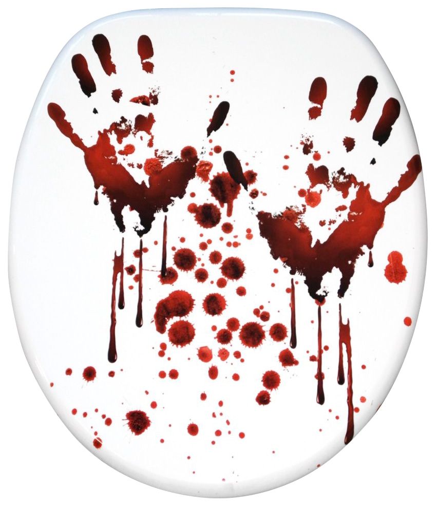 Sanilo Badaccessoire-Set »Blood«, (Komplett-Set, 3 tlg.), bestehend aus WC-Sitz, Badteppich und Waschbeckenstöpsel