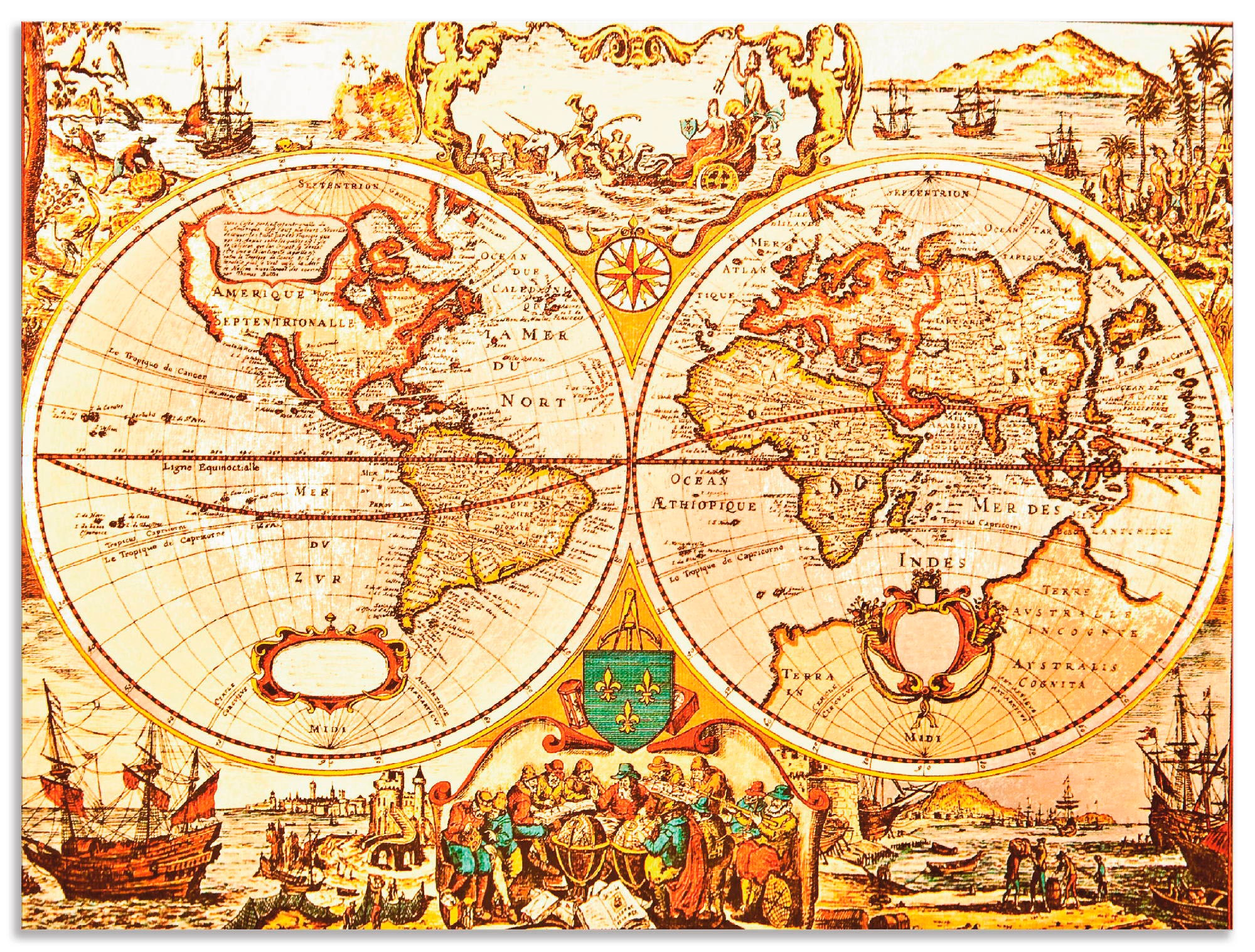 Artland Wandbild »Antike Weltkarte«, Landkarten, (1 St.), als Alubild, Outdoorbild, Leinwandbild, Poster, Wandaufkleber