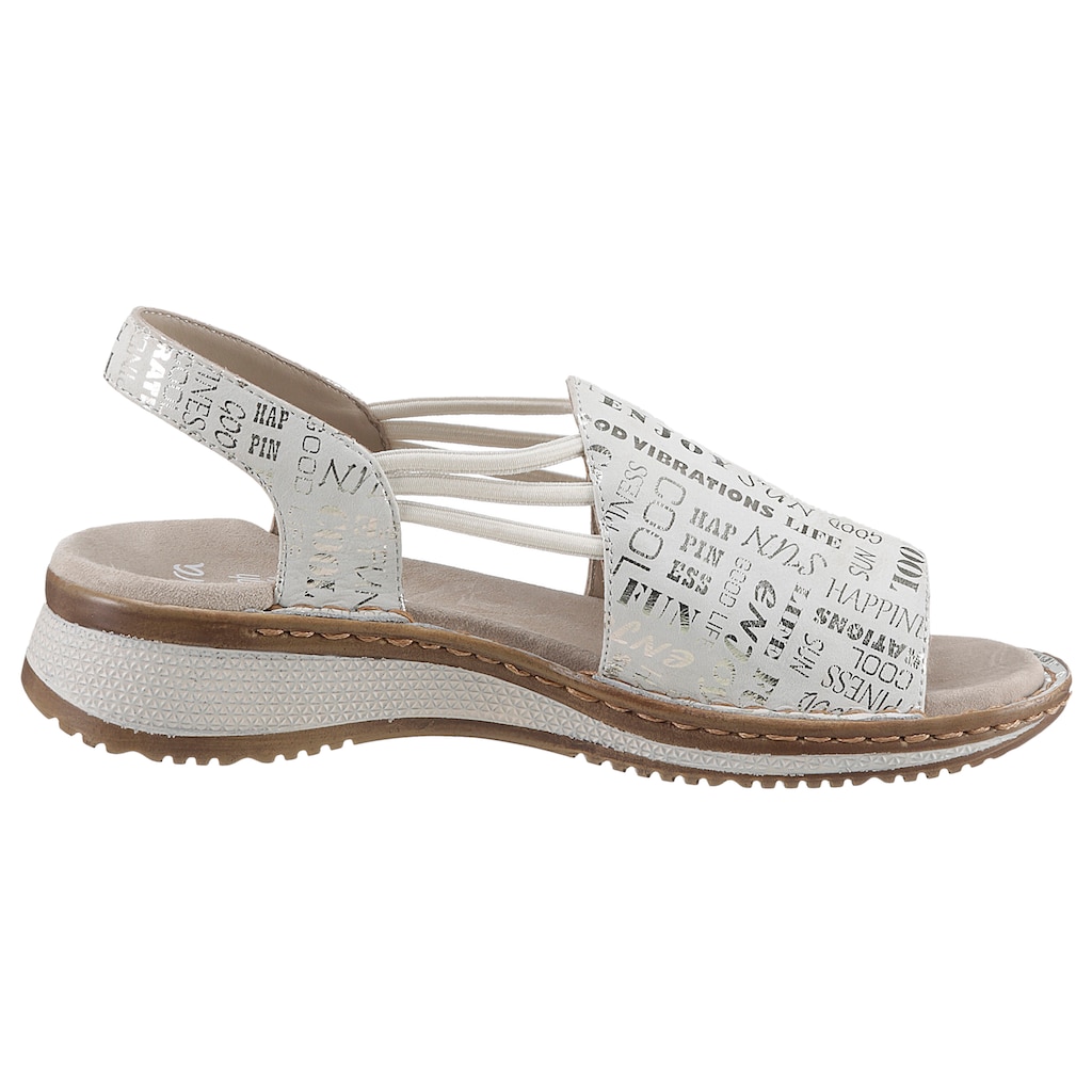 Ara Riemchensandale »HAWAII«, Sommerschuh, Sandalette, Keilabsatz, mit Lettern bedruck, G-Weite