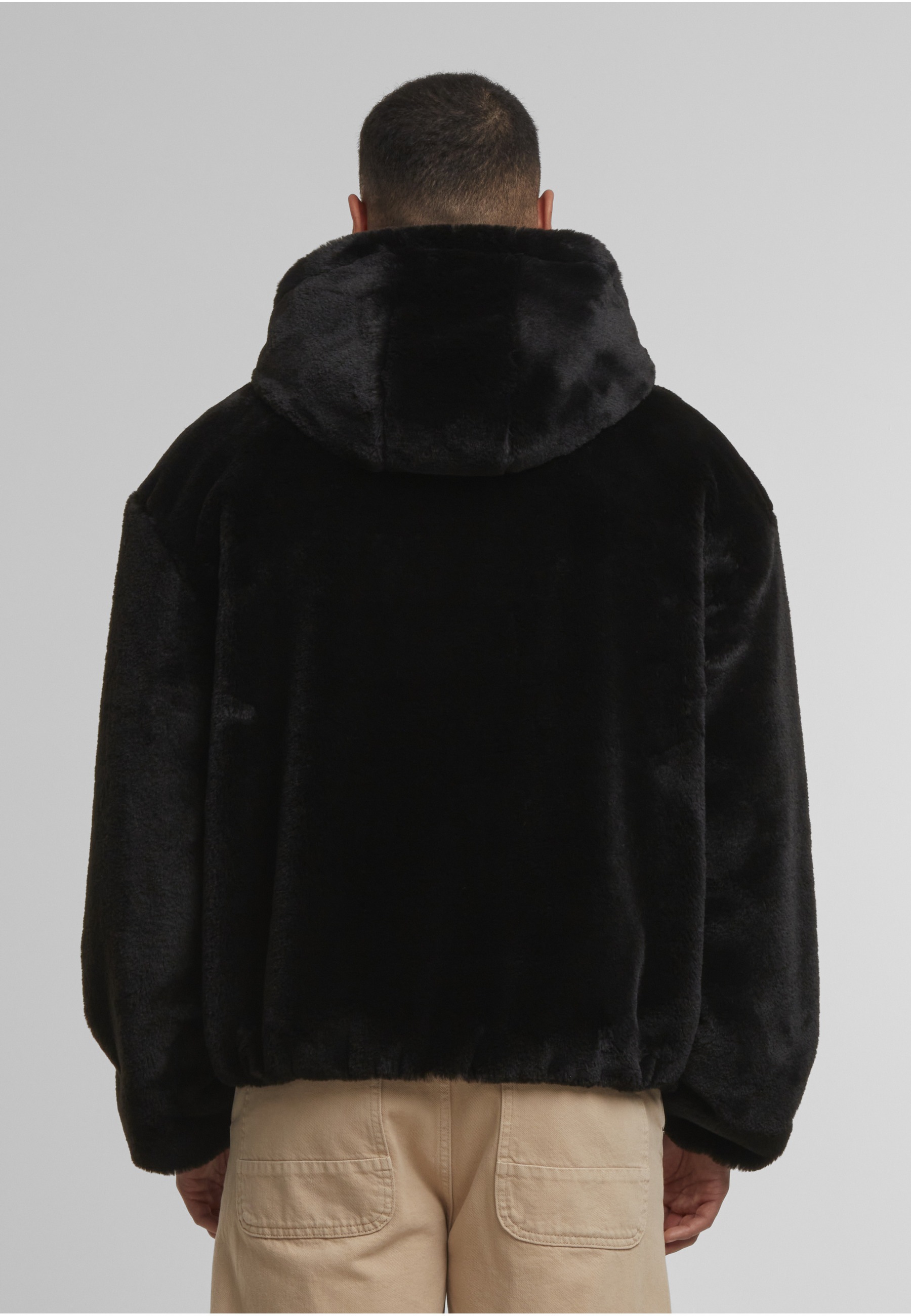 URBAN CLASSICS Wintermantel »Urban Classics Full Zip Faux Fur Hoodie«