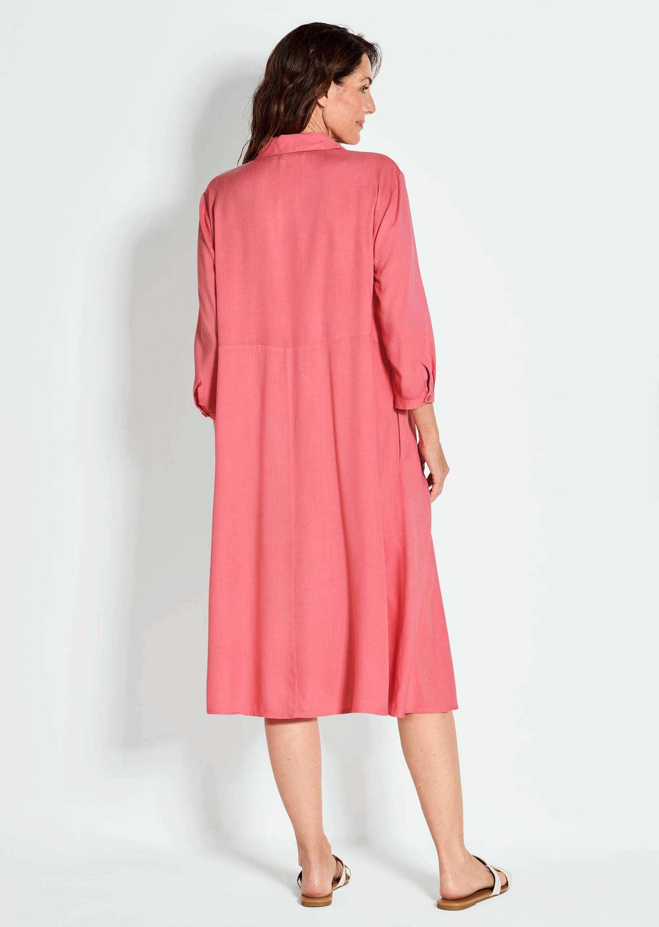 GOLDNER Sommerkleid »Kurzgröße Luftiges Hemdkleid mit Knopfleiste, Midi«