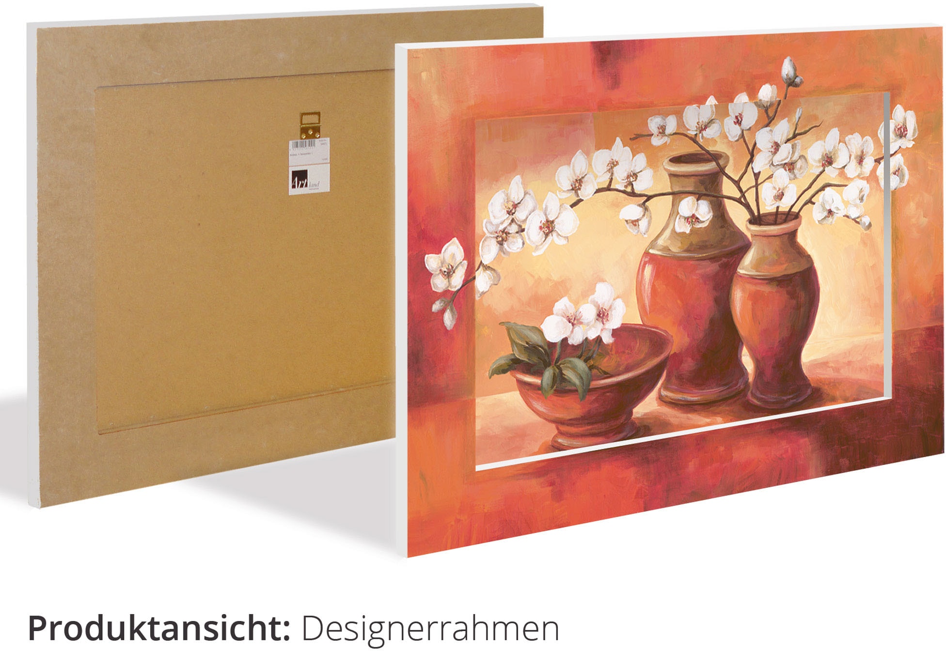 Artland Wandbild "Stillleben mit roten Blüten II", Vasen & Töpfe, (1 St.) günstig online kaufen