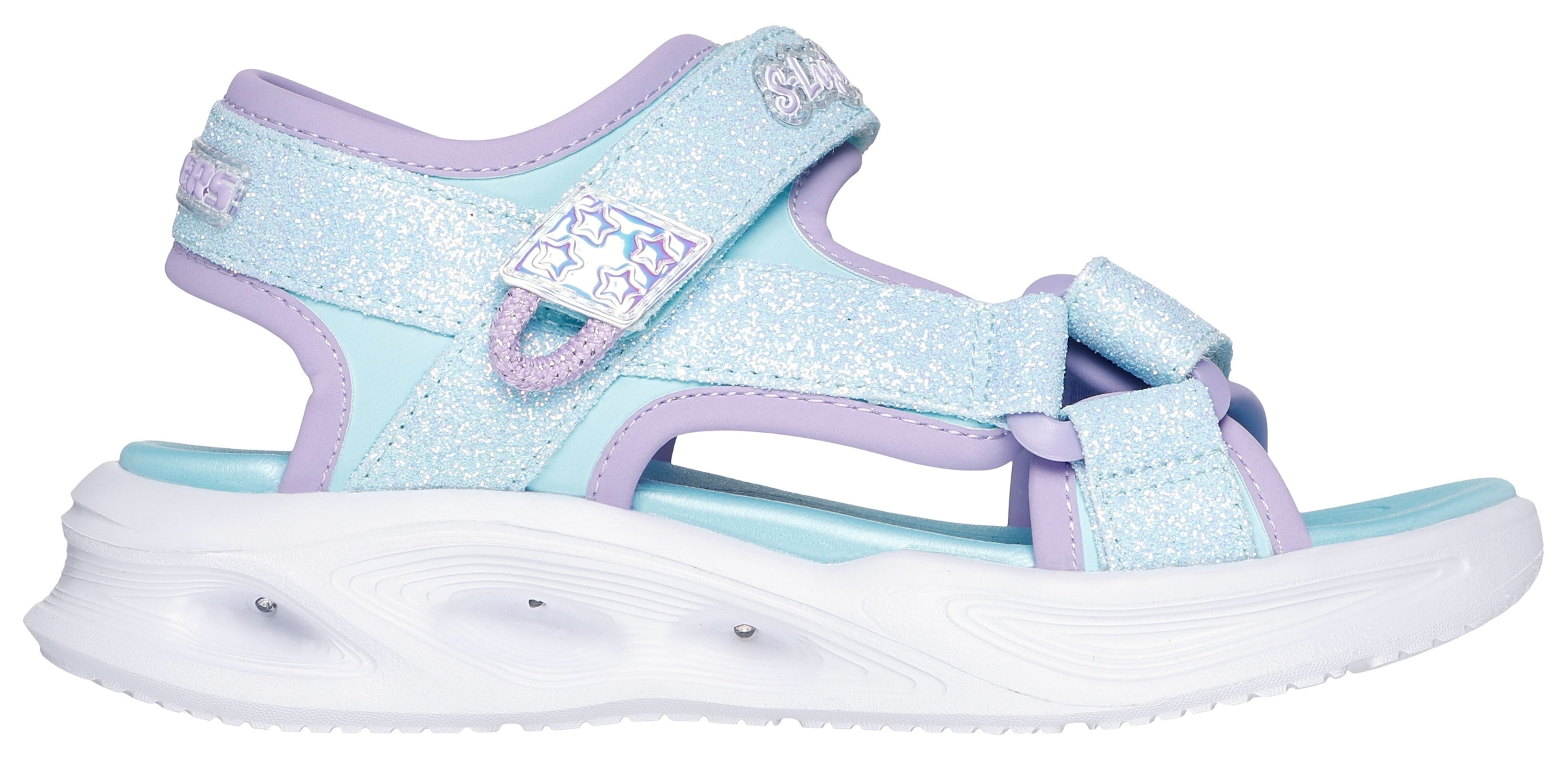 Skechers Sandale »SOLA GLOW SANDAL«, Klettschuh, mit Glitzer, Blinkfunktion, Größenschablone zum Download