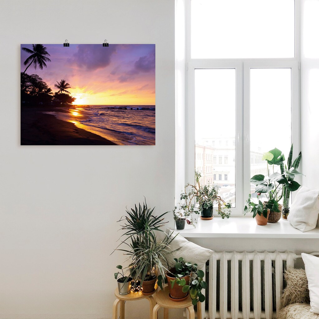 Artland Wandbild »Tropischer Strand«, Sonnenaufgang & -untergang, (1 St.)