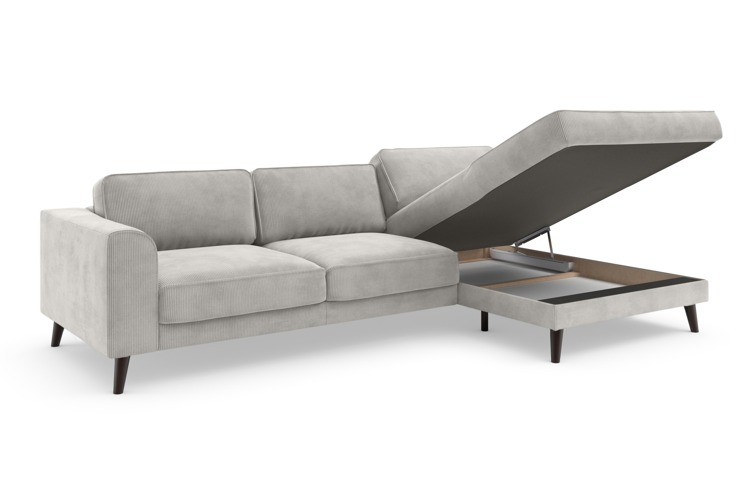 TRENDMANUFAKTUR Ecksofa »Lumber Jack, elegantes Designsofa, zeitlos modern, hoher Sitzkomfort«, wahlweise mit Bettfunktion u. Bettkasten, L-Form