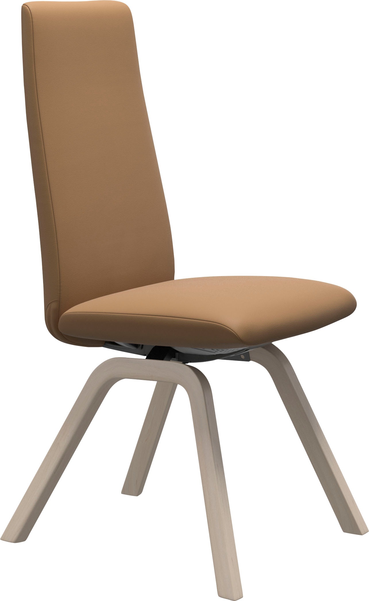 Polsterstuhl STRESSLESS "Laurel", braun (taupe paloma, eiche gekalkt), B:49cm H:105cm T:60cm, Leder PALOMA: PALOMA ist ein durchgefärbtes Semianilin-Möbelleder mit natürlicher Narbung., Stühle, Polsterstuhl, High Back, Größe M, mit schräggestellten Beinen 2