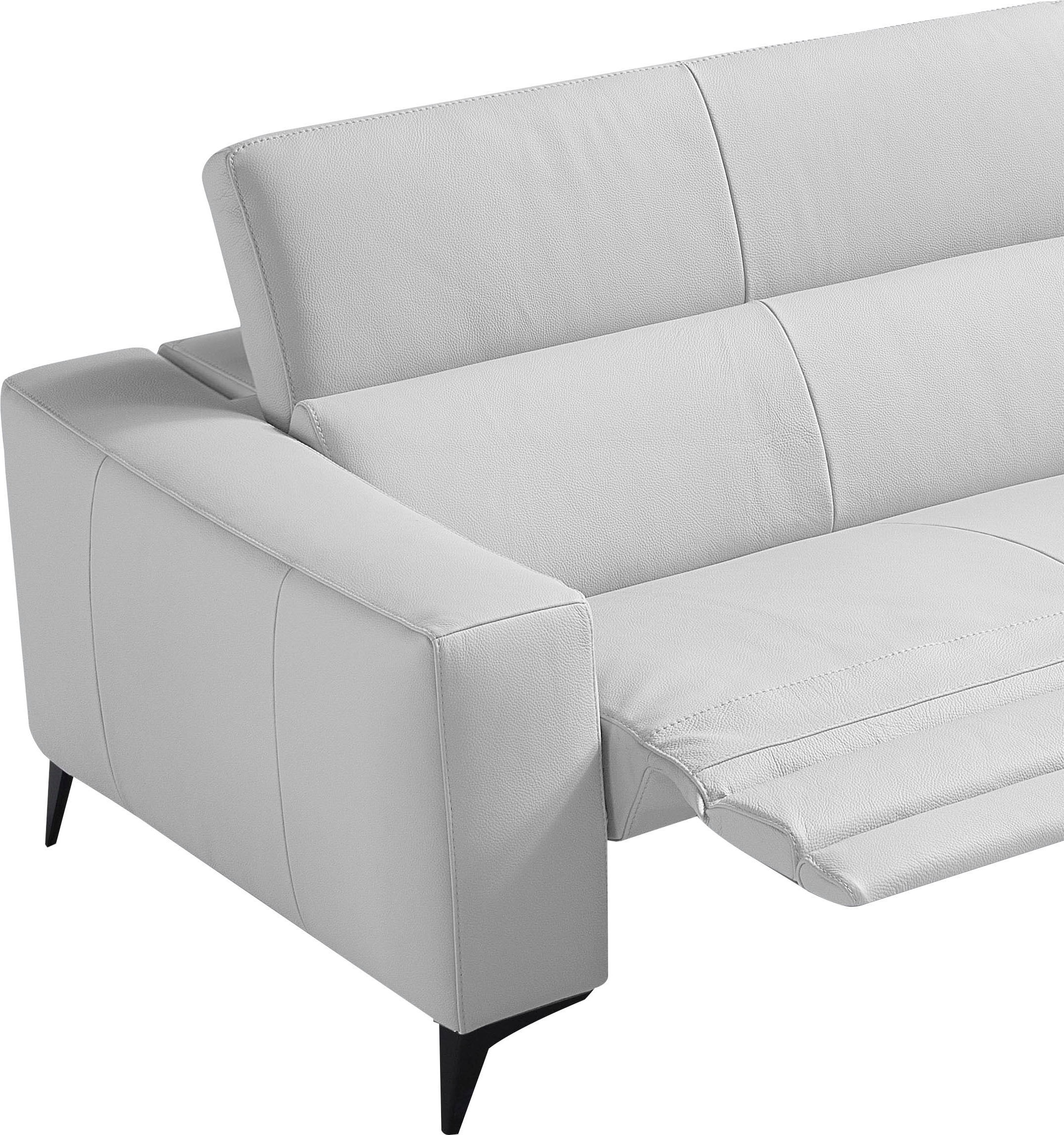 Egoitaliano Ecksofa »Edith, Designsofa mit hohem Sitzkomfort, L-Form«, inkl. elektrischer Relaxfunktion und manuell verstellbaren Kopfteilen