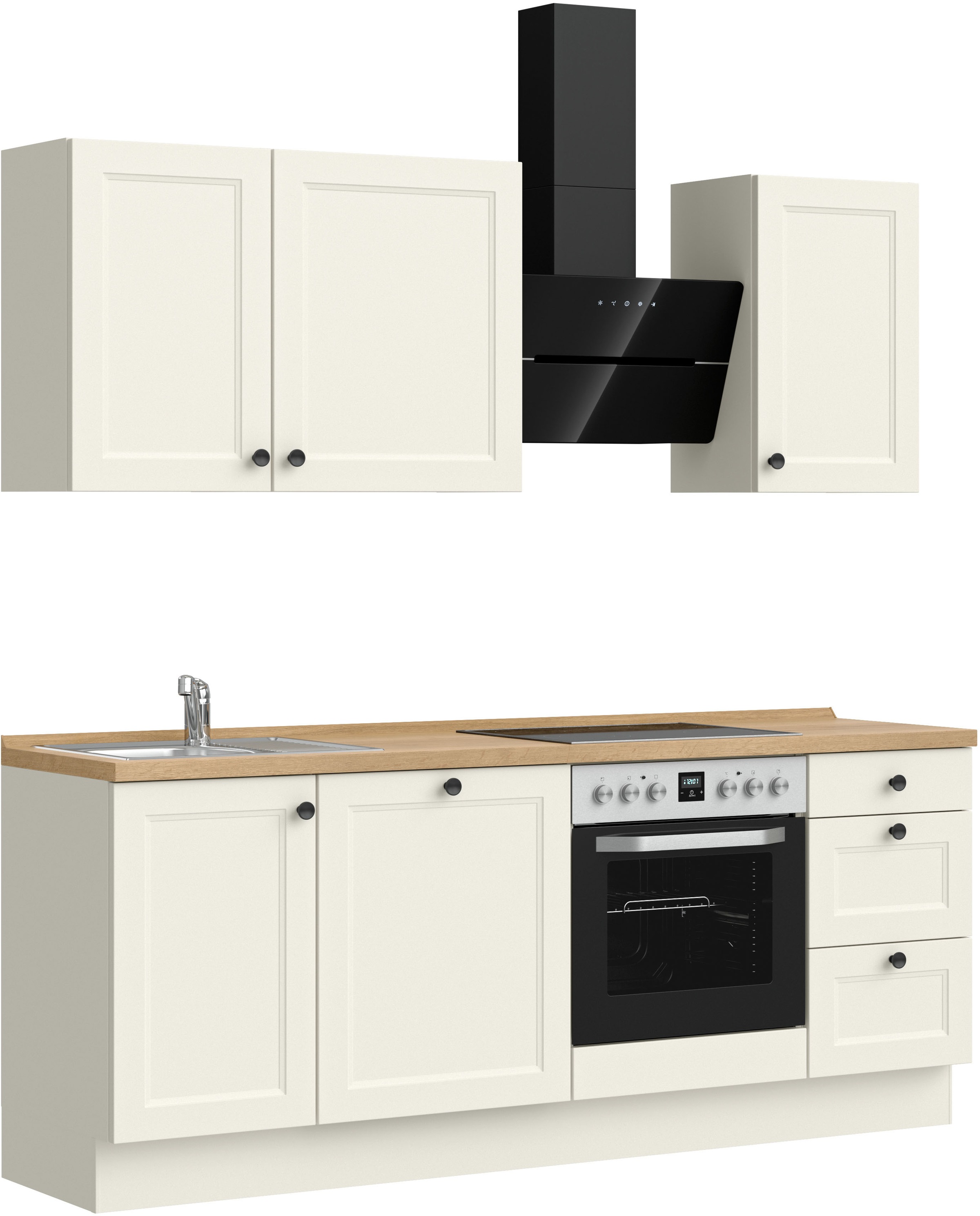 nobilia® Küchenzeile »"Cascada II"«, vormontiert, Breite 210 cm, Ausrichtung wählbar, wahlw. mit E-Geräten