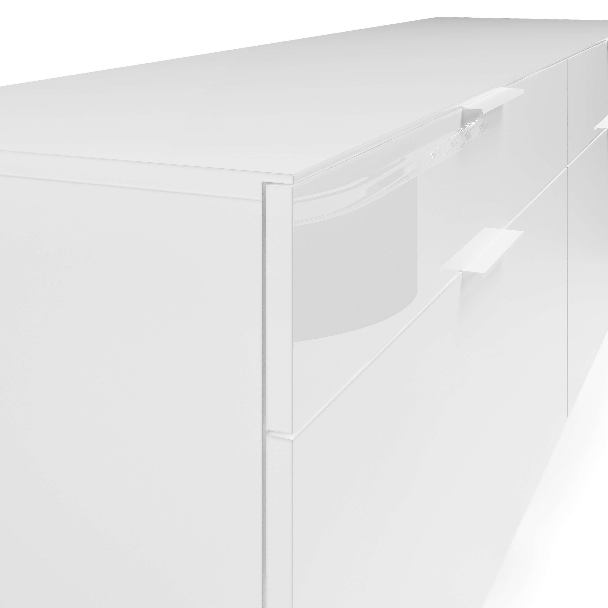 Home affaire Lowboard »ASSO, Lowboard, Anrichte, Kommode, Schrank, Hochglanz lackiert« 1 Stk. tlg. Breite 200 cm, Soft-Close Einzug, 2 Schubladen, 2 Klappen, Metallgriff